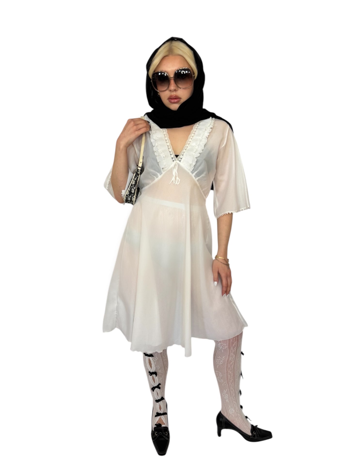 White Sheer Slip Dress