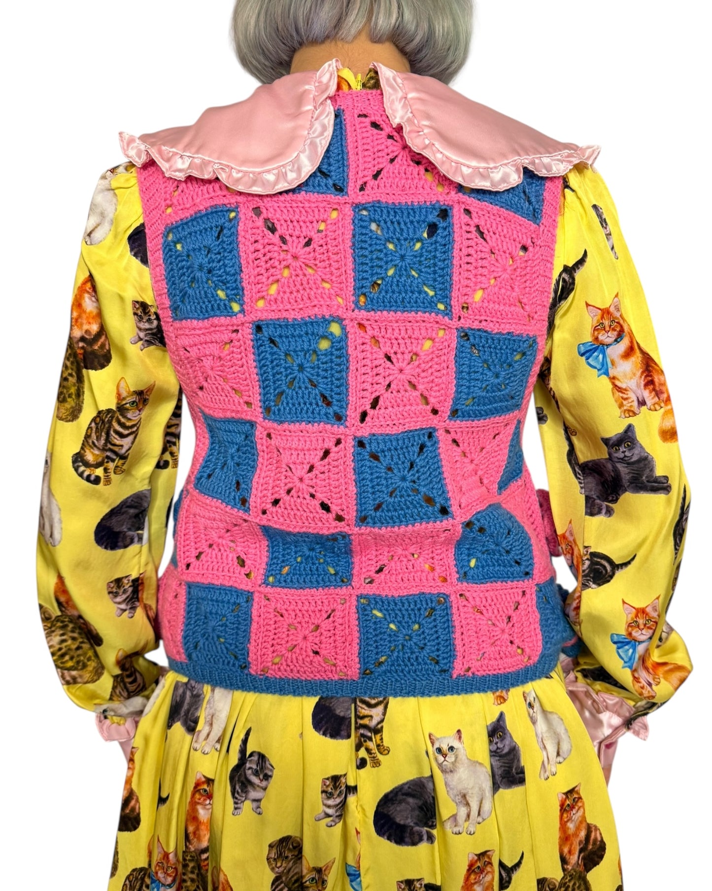 Crochet Floral Sweater Vest