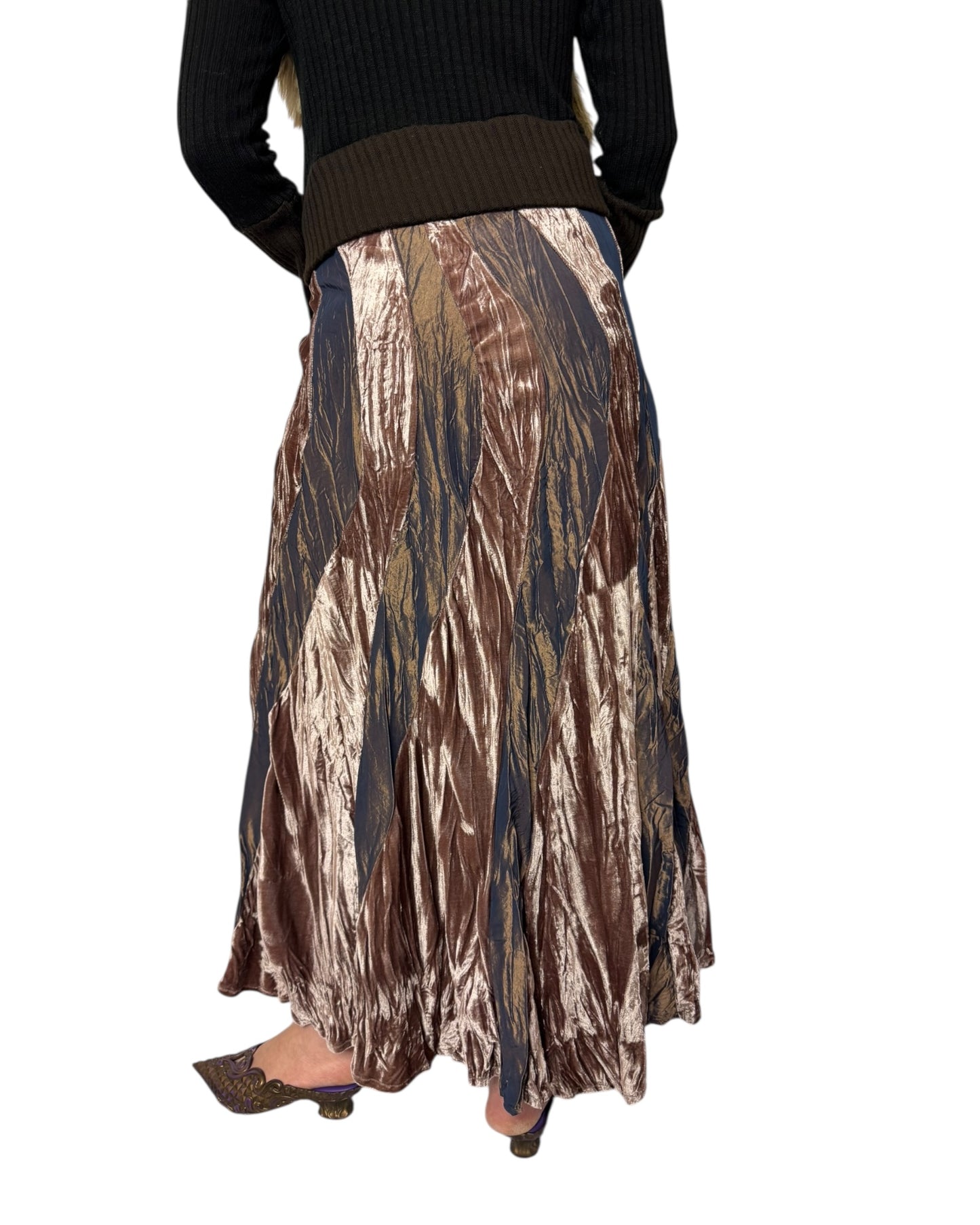 Velvet Taffeta Maxi Skirt