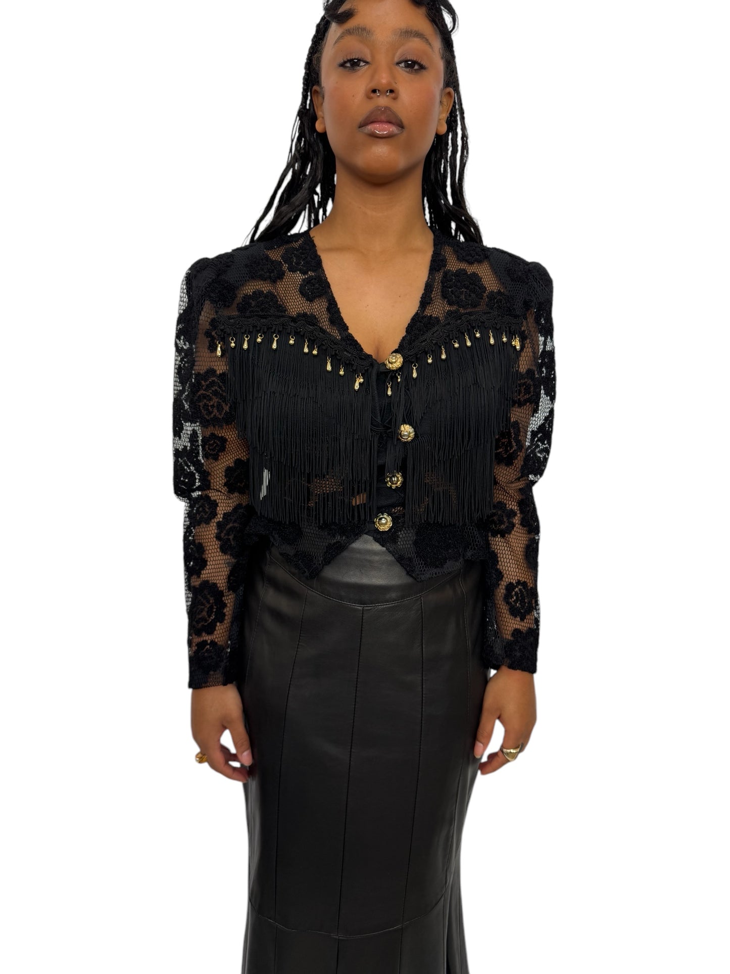 1980's Lace and Fringe Blazer