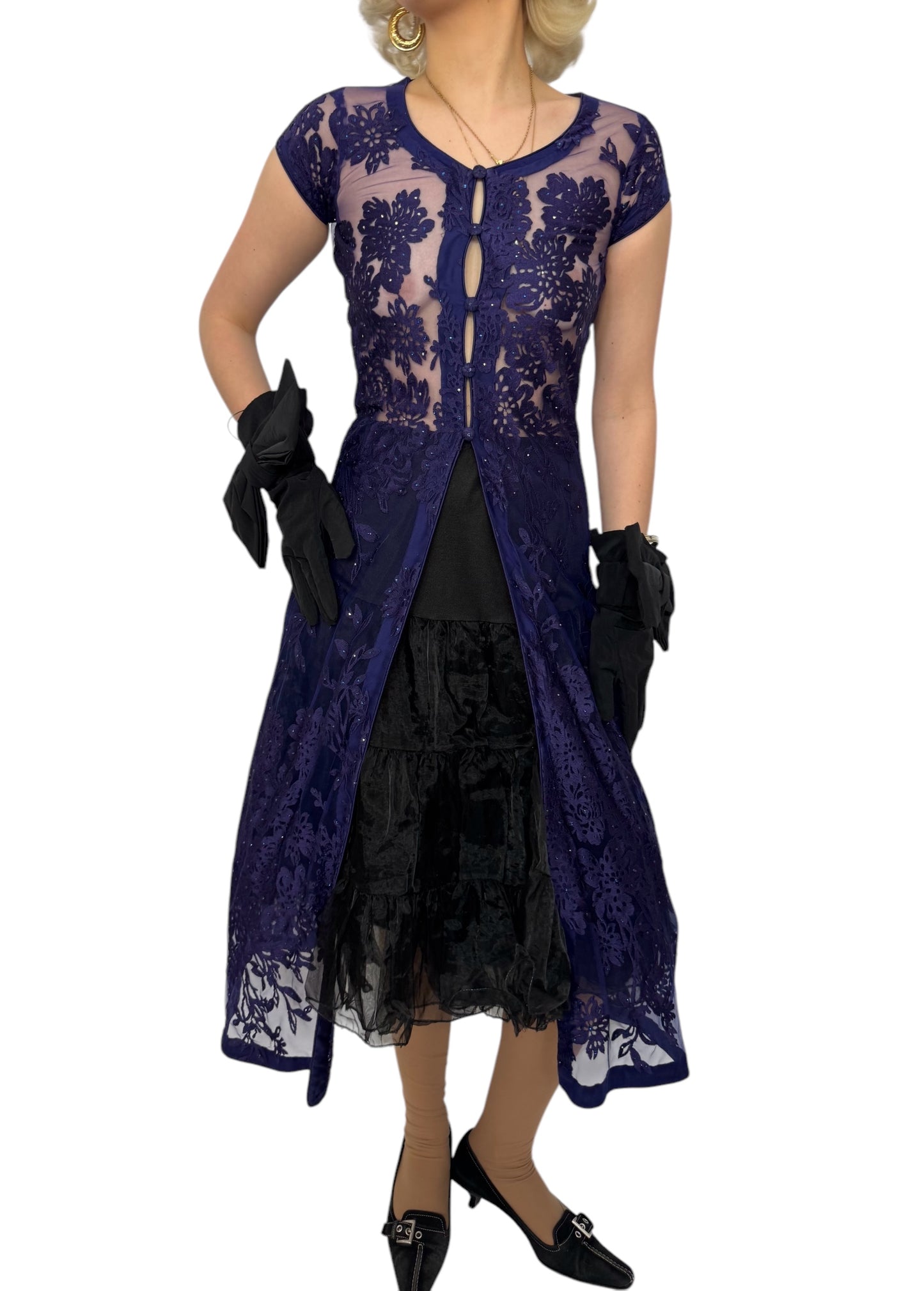 Vintage Beaded Lace Dress