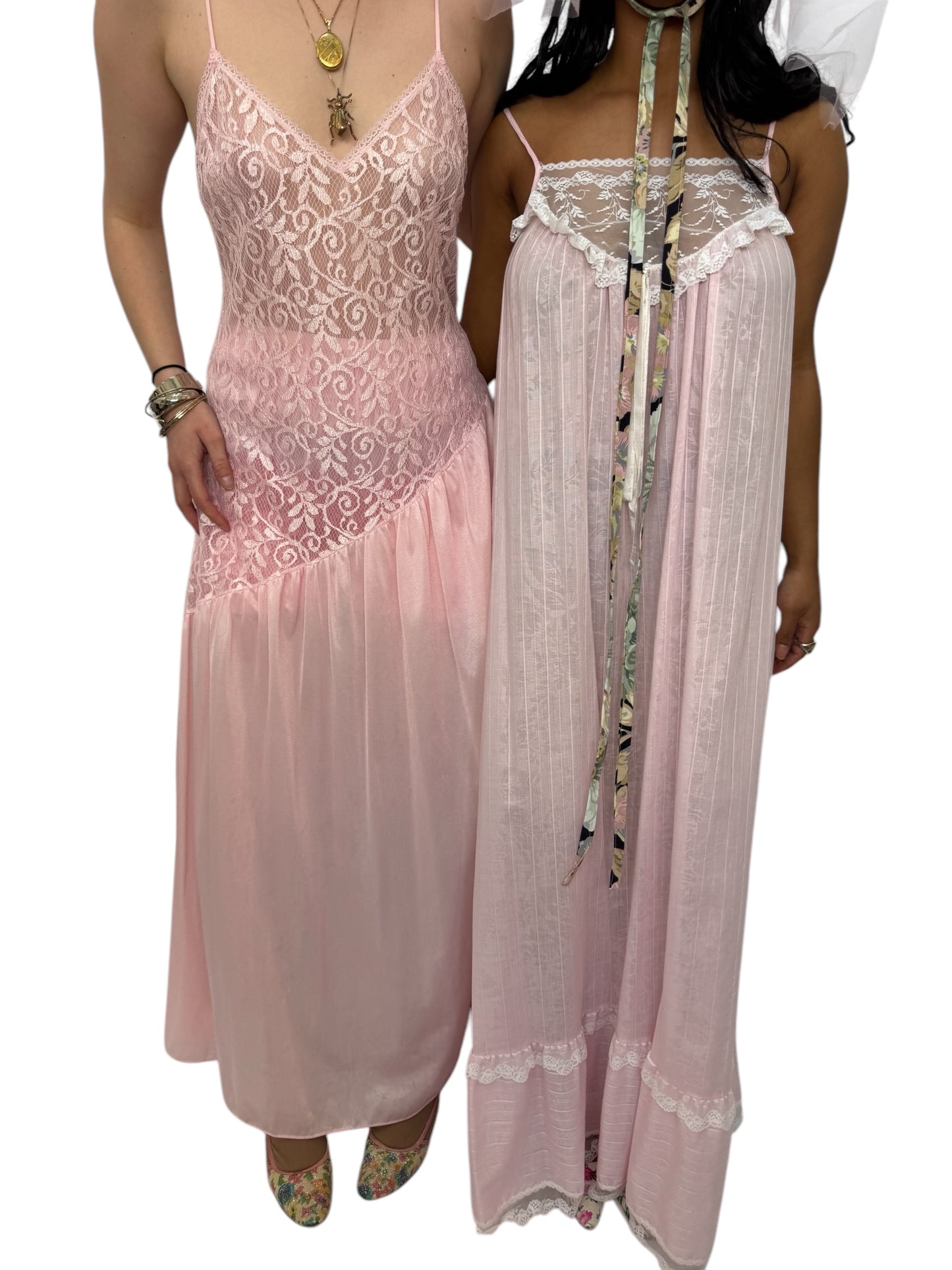 Vintage Lace Slip Dress (left)