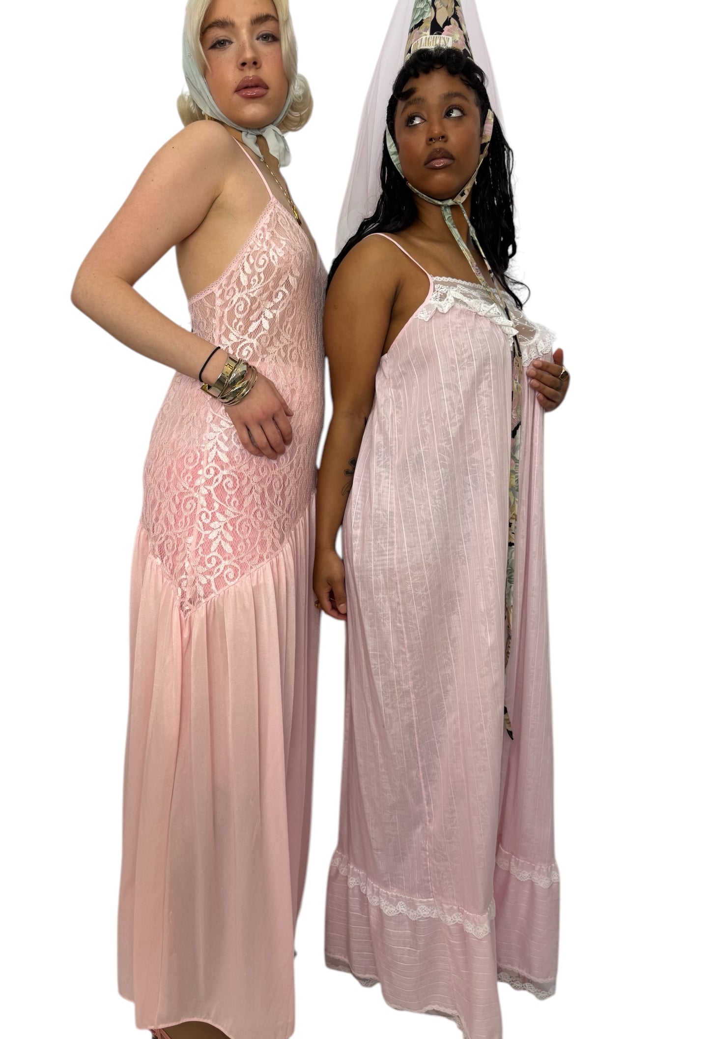 Vintage Lace Slip Dress (left)