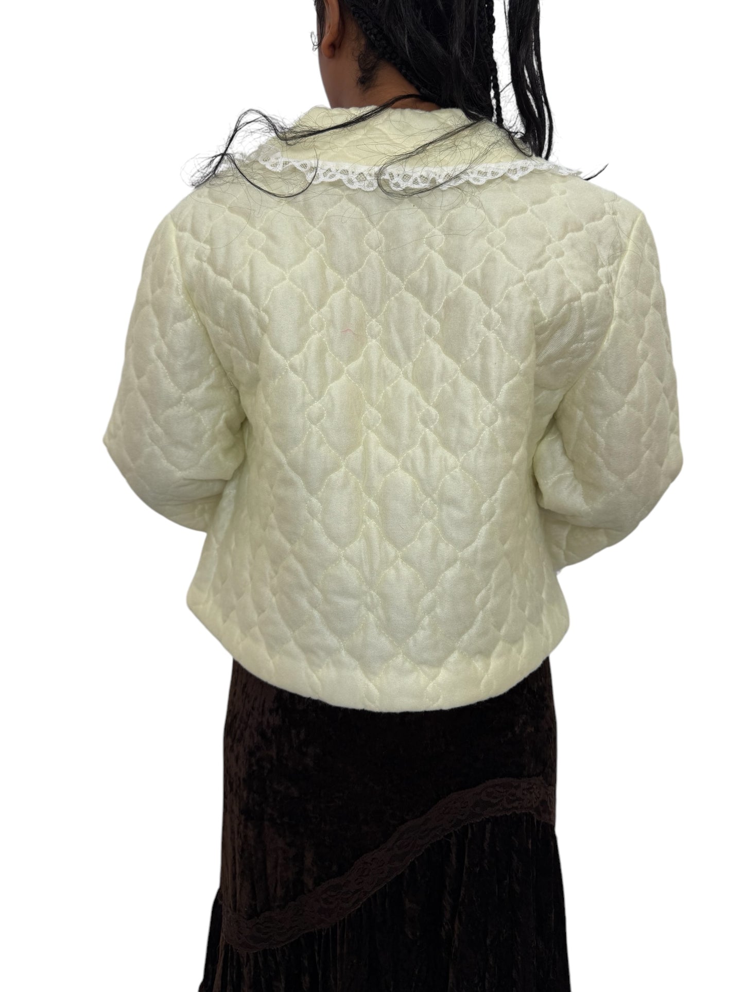 1960's Yellow Quilted Bed Jacket