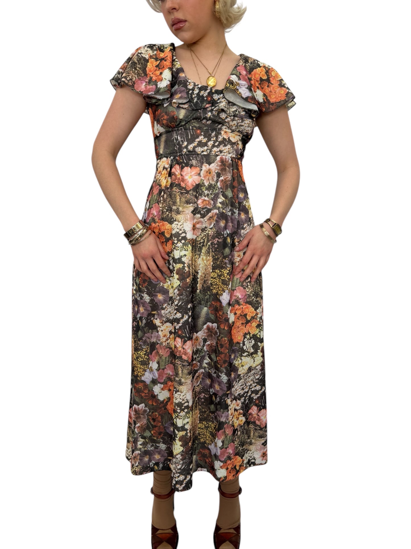1970's Garden/Floral Printed dress
