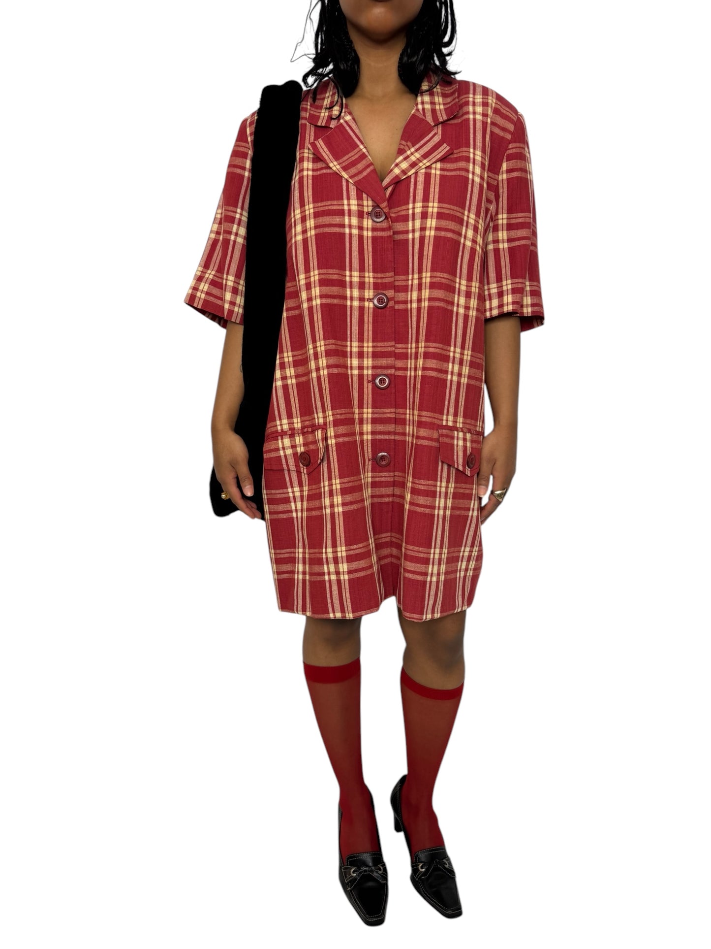 1980's Plaid Blazer Dress