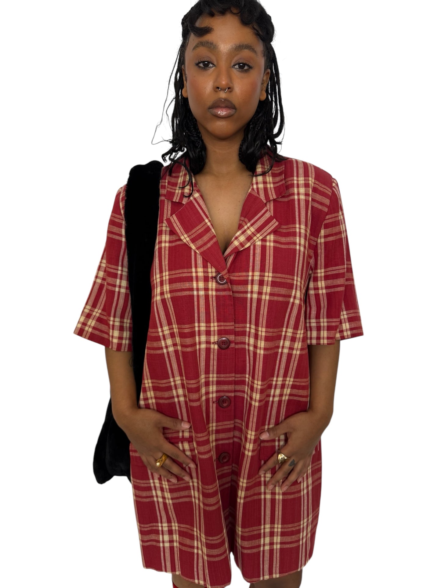 1980's Plaid Blazer Dress