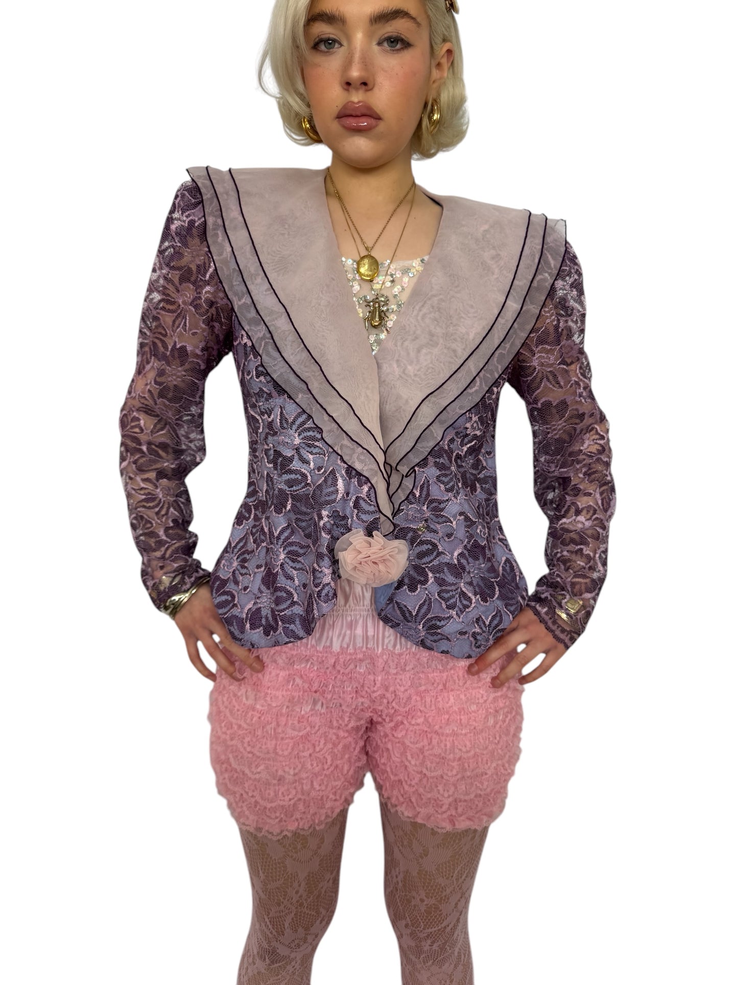 1980's Hand Dyed Lace Blazer