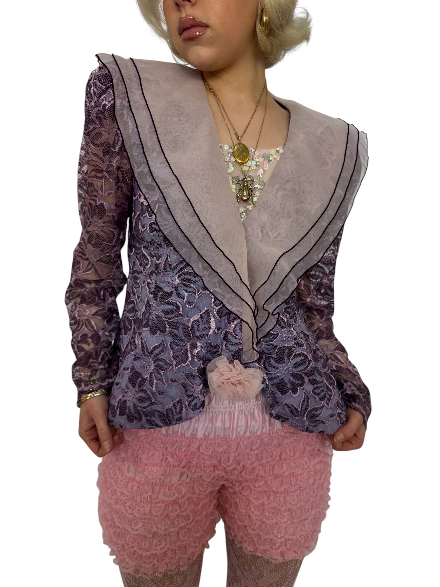 1980's Hand Dyed Lace Blazer