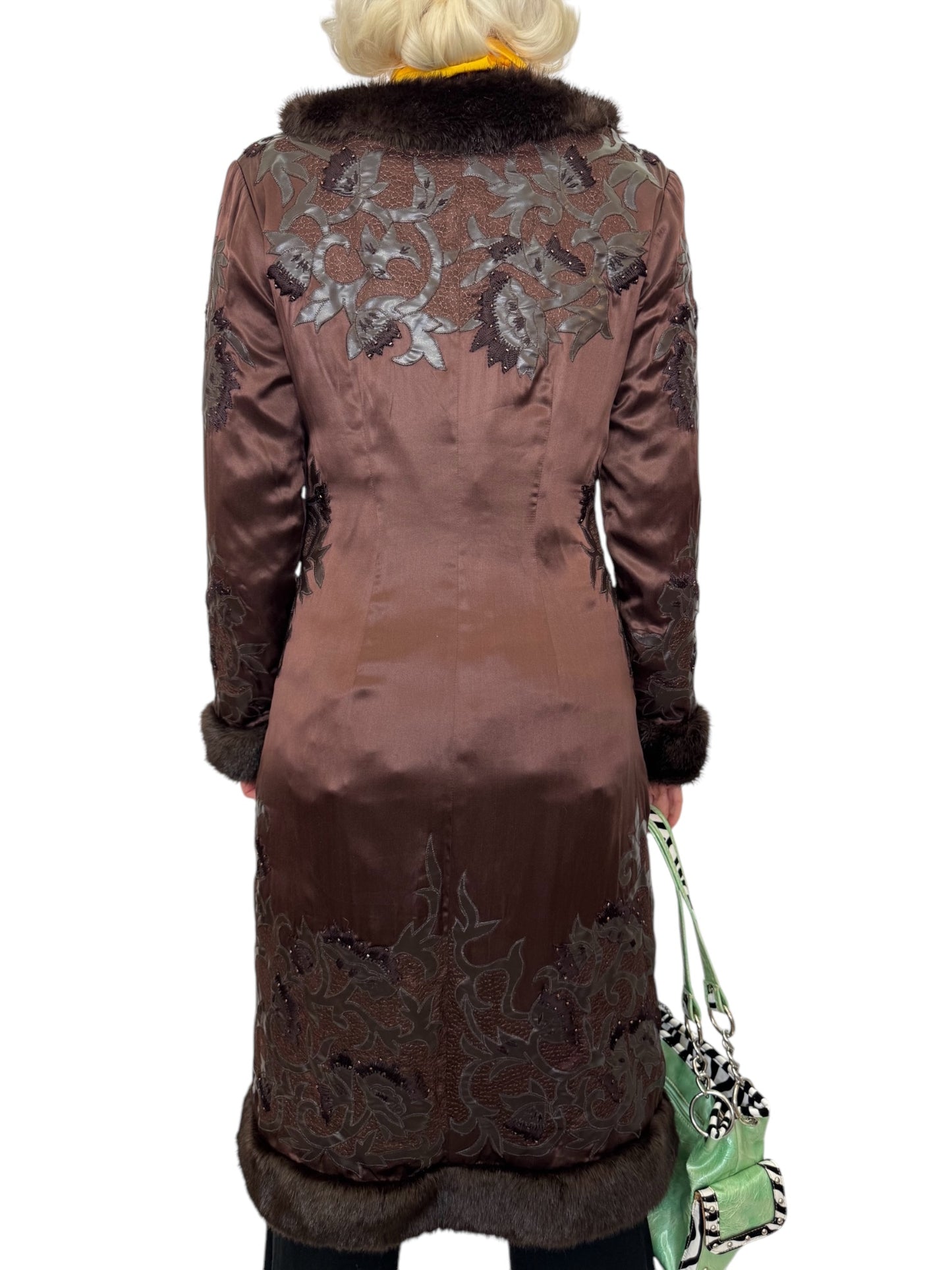 Sue Wong 100% Silk Embroidered Duster Coat