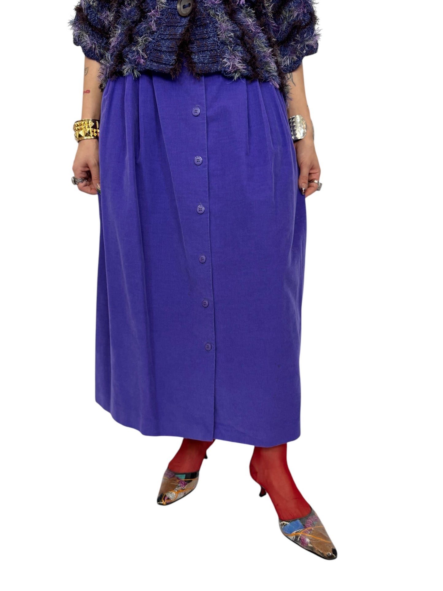 80's Purple Corduroy Skirt