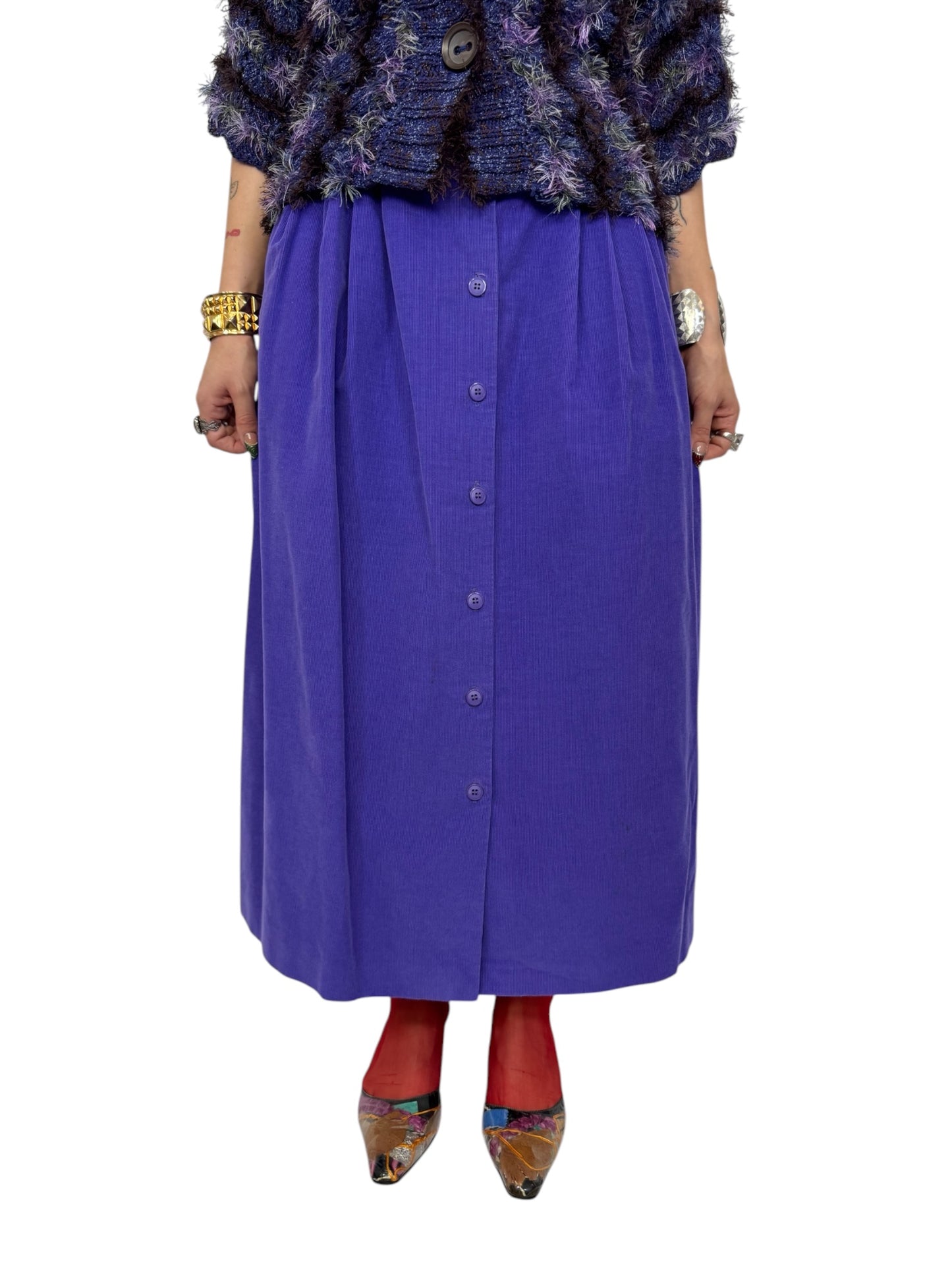 80's Purple Corduroy Skirt