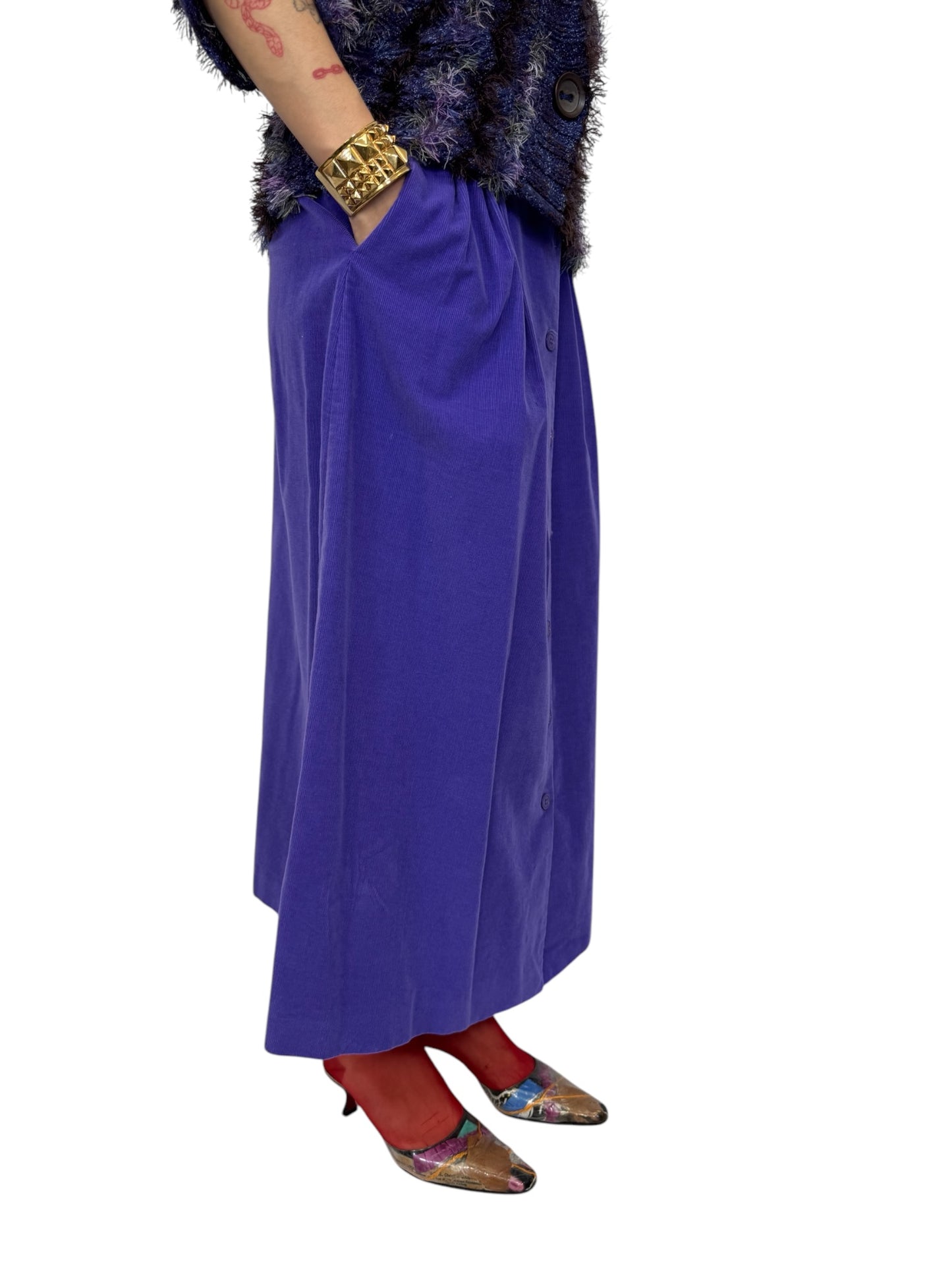 80's Purple Corduroy Skirt