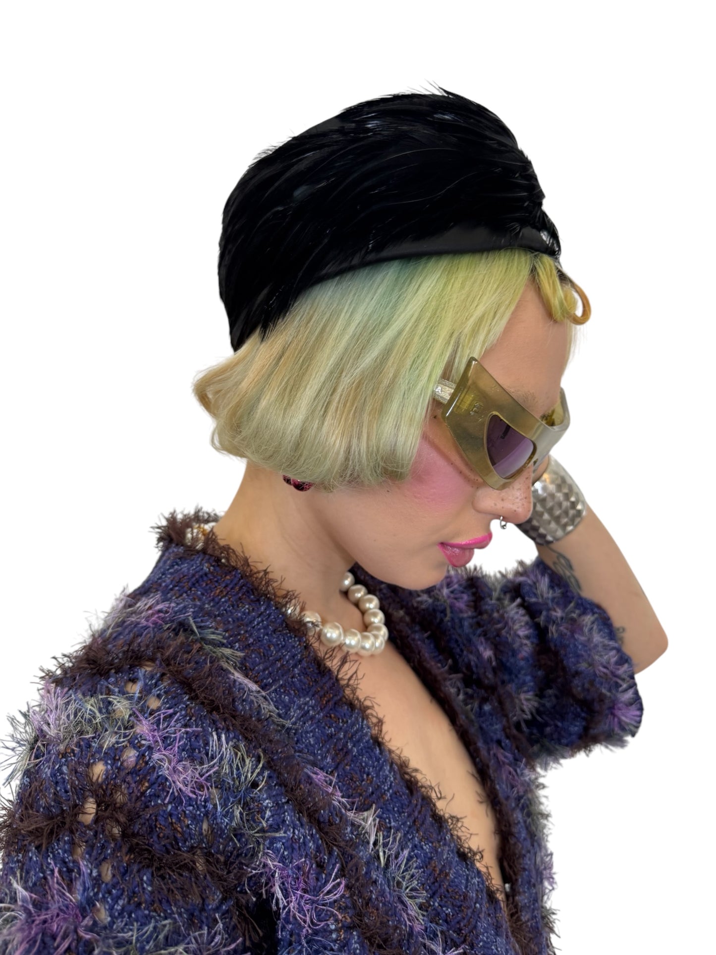 1950's Satin Feather Hat