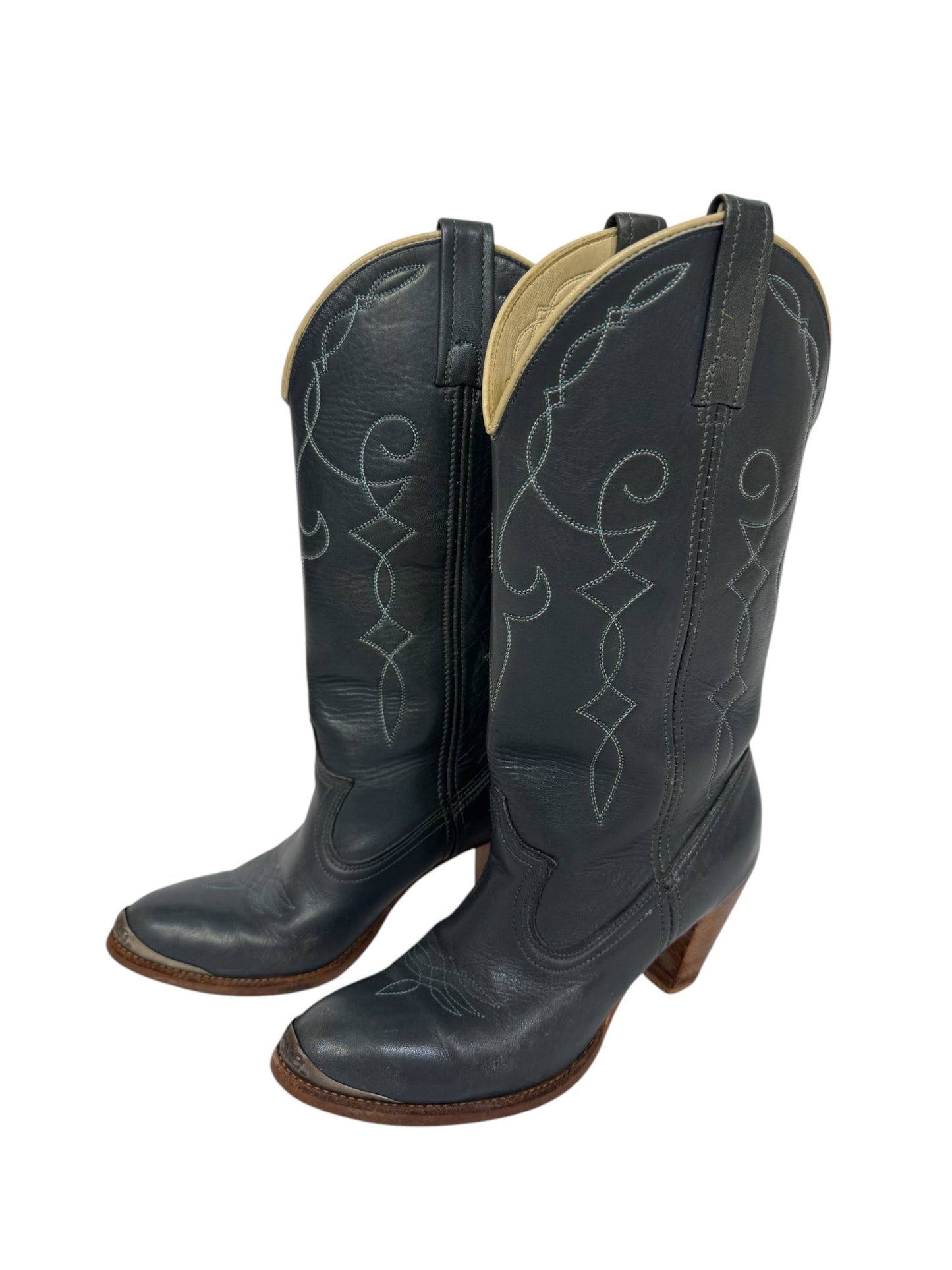 Vintage Blue Cowboy Boots