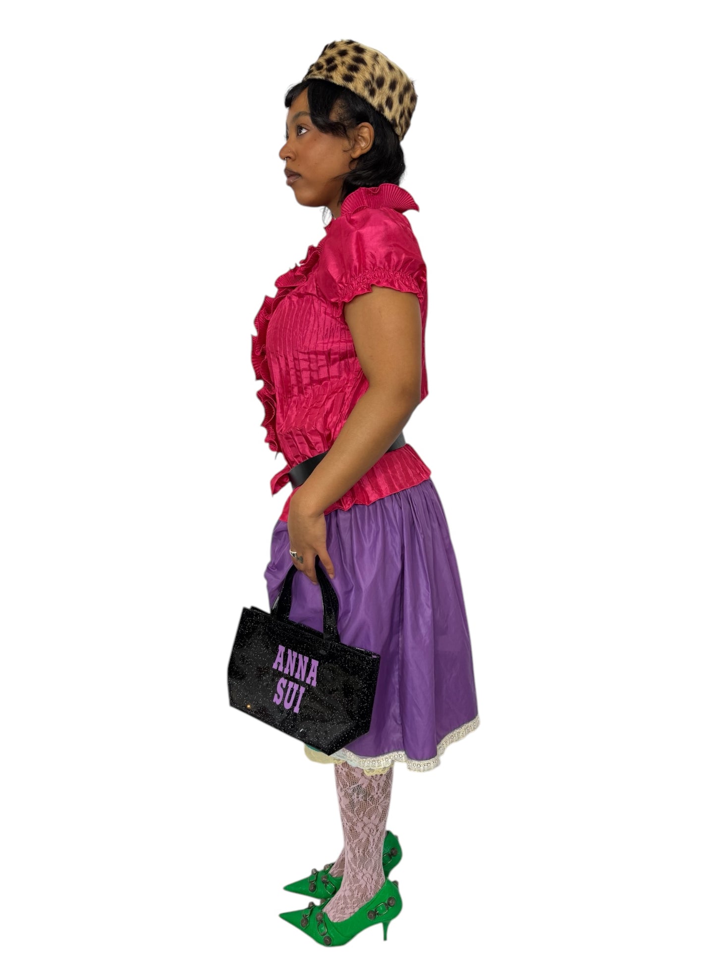 90's Fuchsia Crinkle Blouse