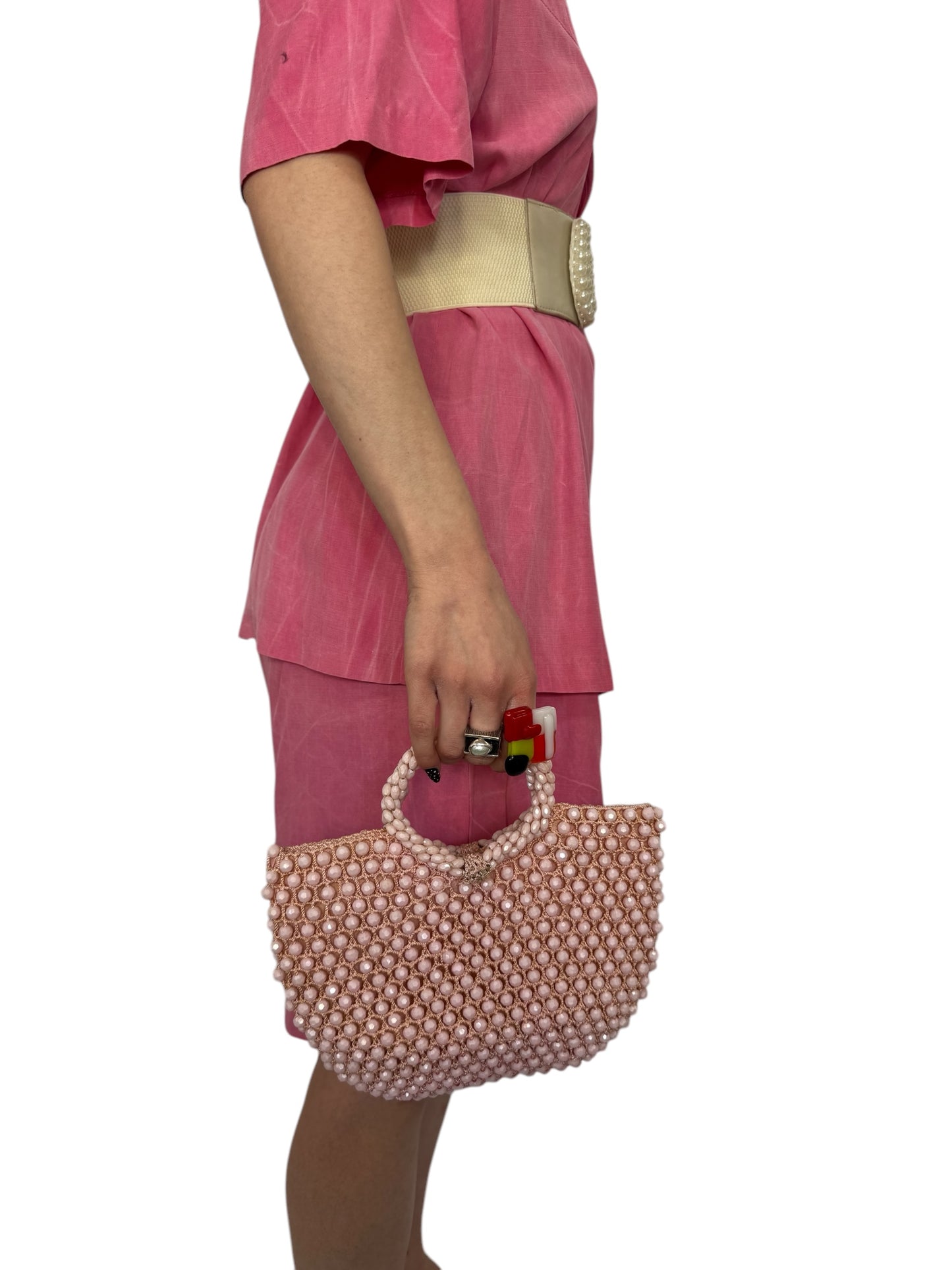 Pink Beaded Bag
