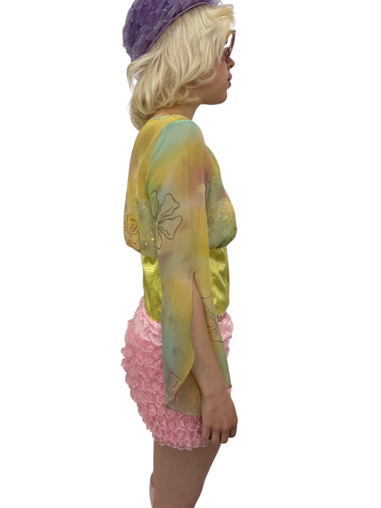 90's Floral Blouse