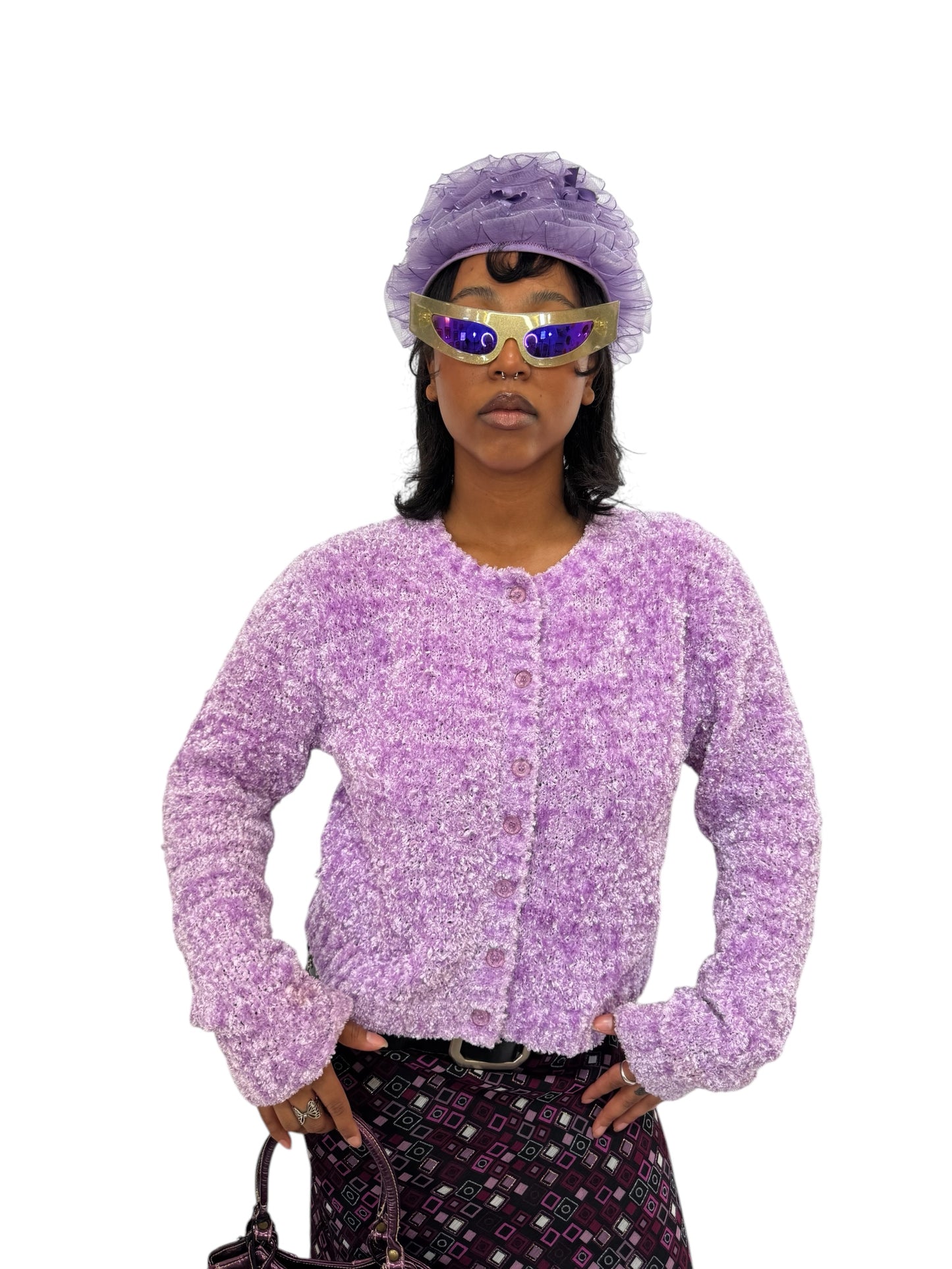 Purple Y2K Cardigan