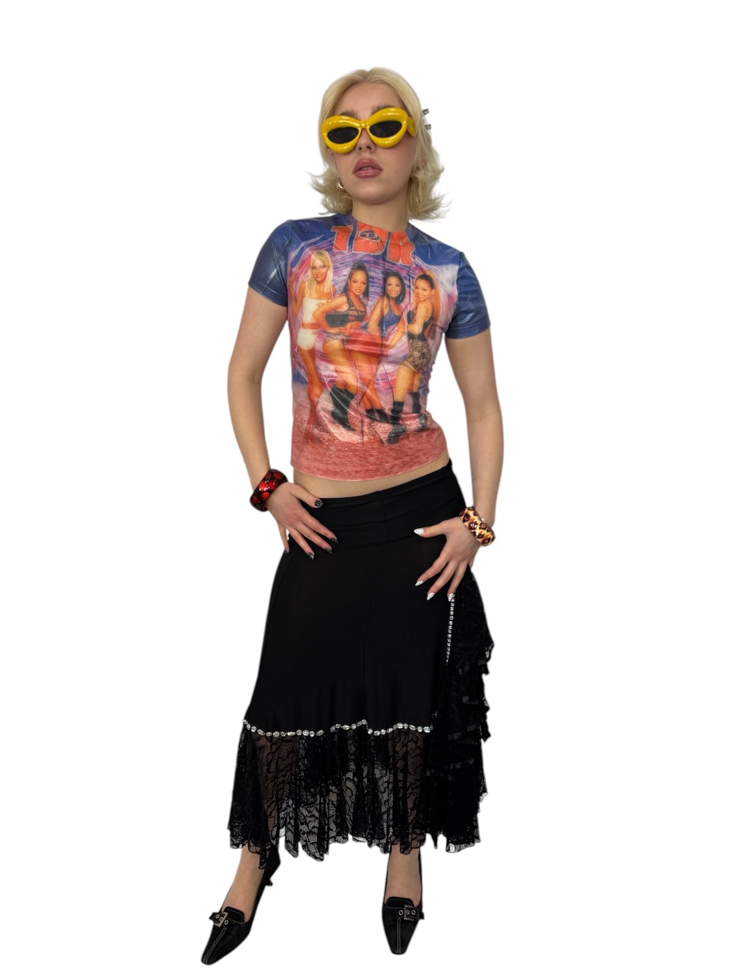 Beaded Lace Maxi Skirt