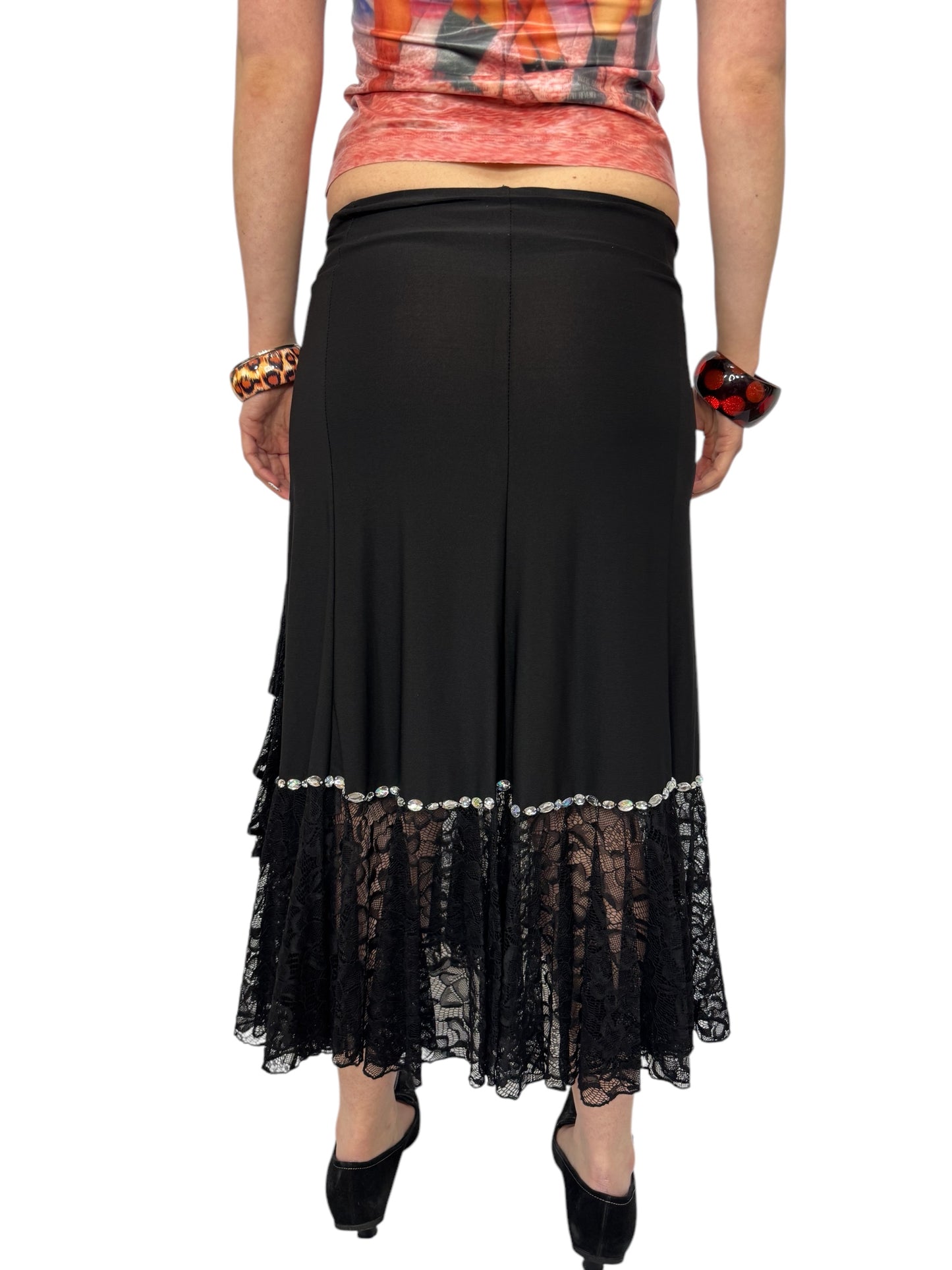 Beaded Lace Maxi Skirt