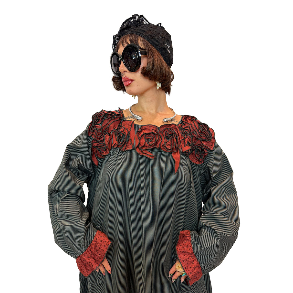 Rosette Ruffle Dress