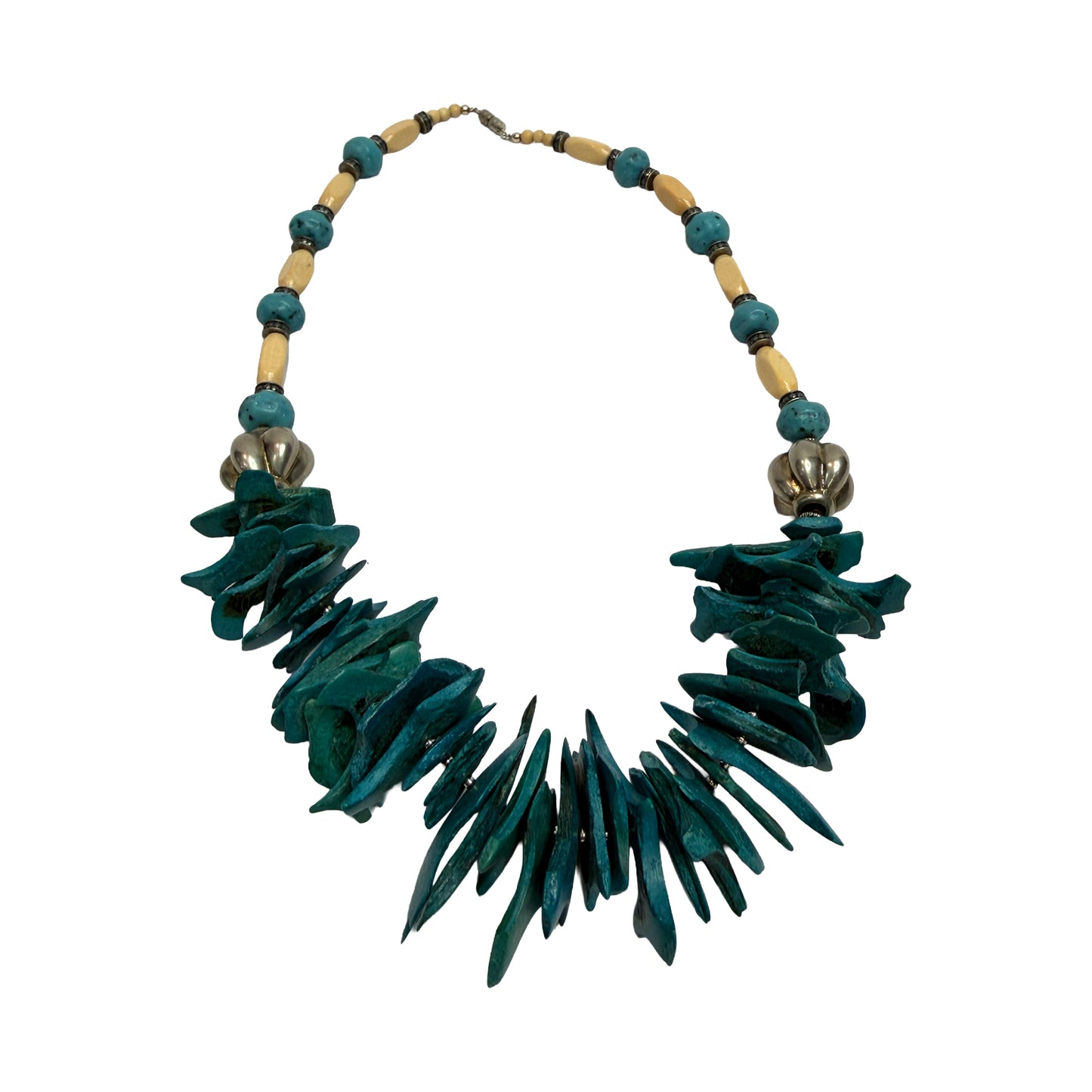 Teal Wooden Necklace
