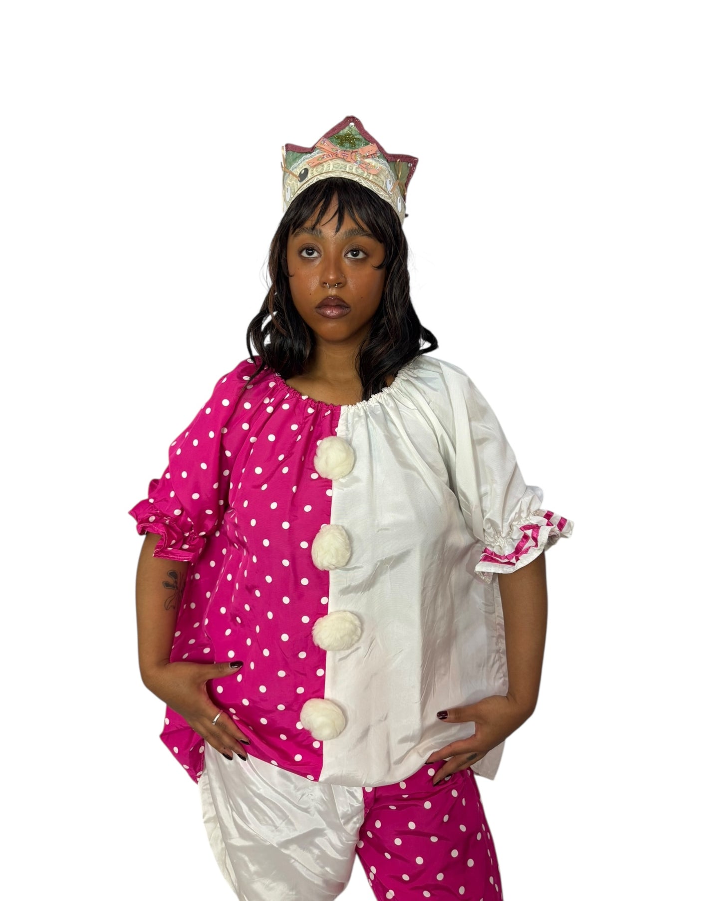 Vintage 2 Piece Clown Costume