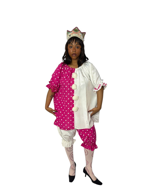 Vintage 2 Piece Clown Costume