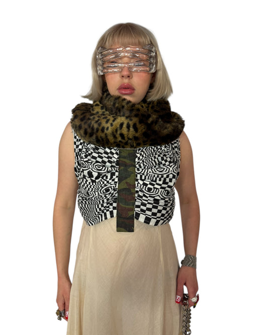 Cheetah Printed Loop Scarf