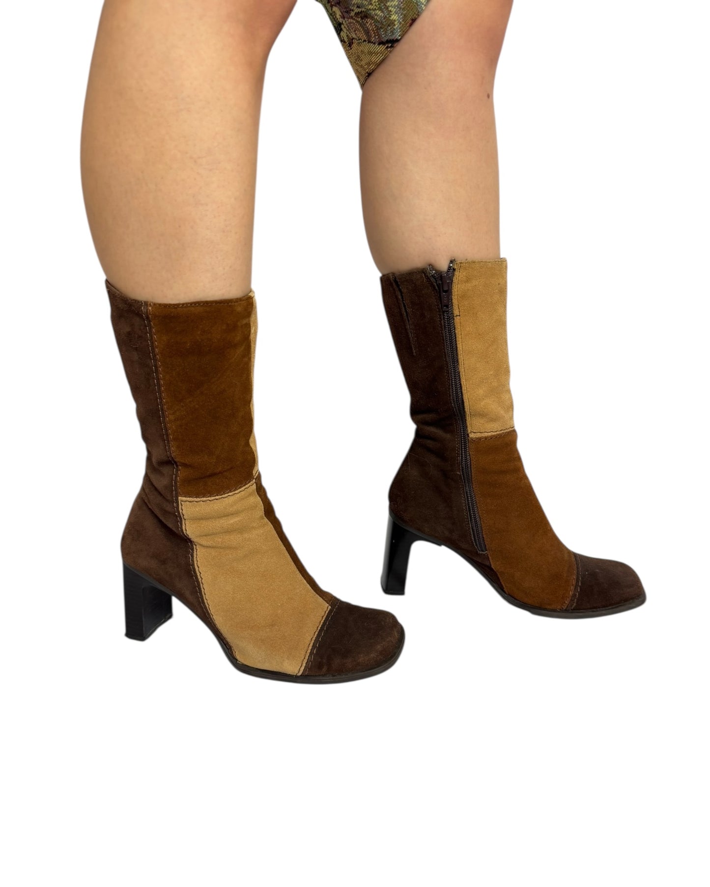 Aldo Patchwork Suede Boots