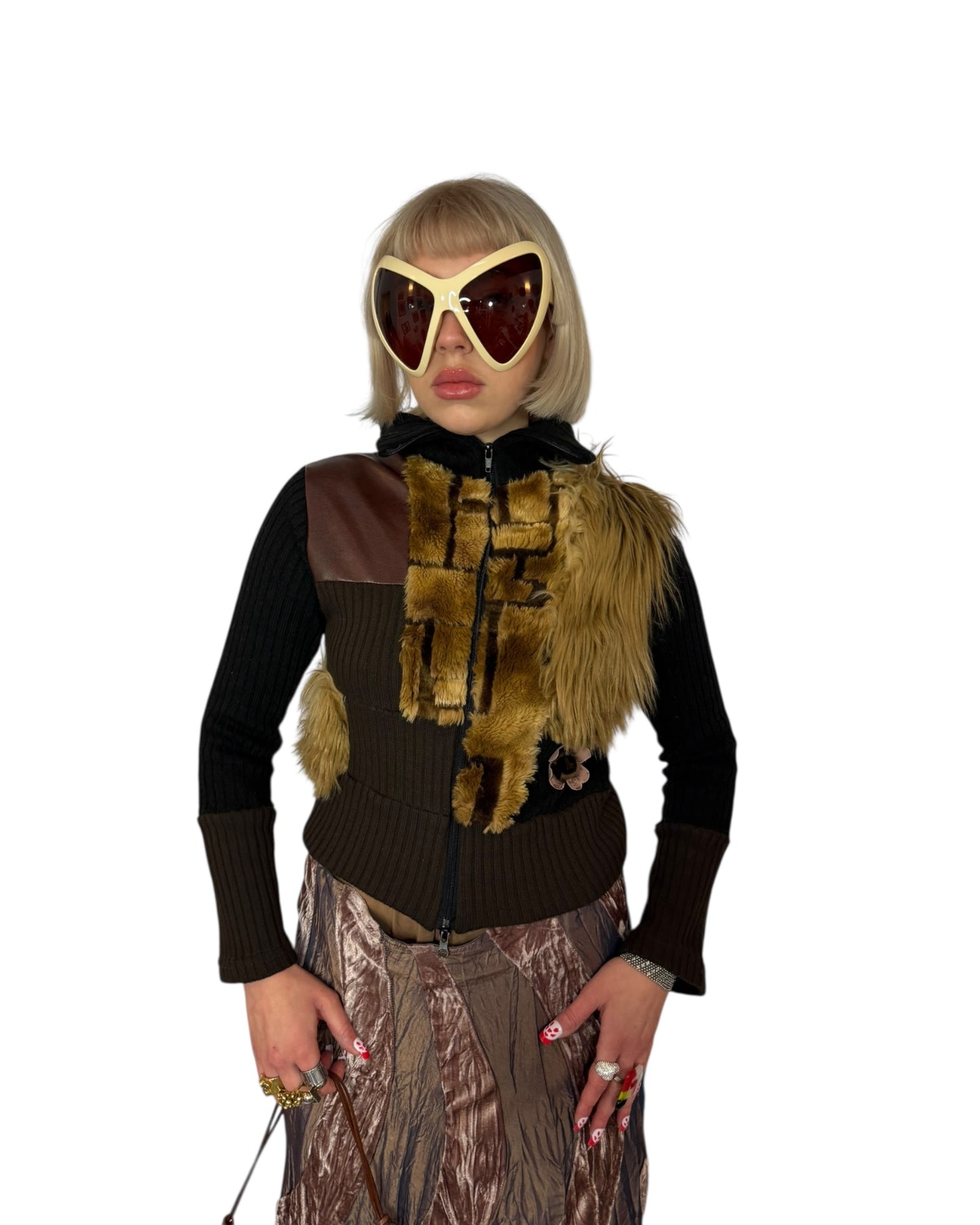 Patchwork Fur Sweater