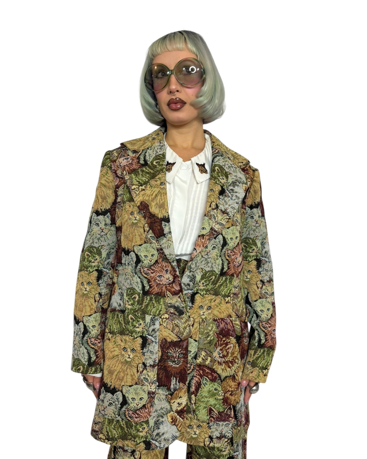 Cat Printed Pant Suit