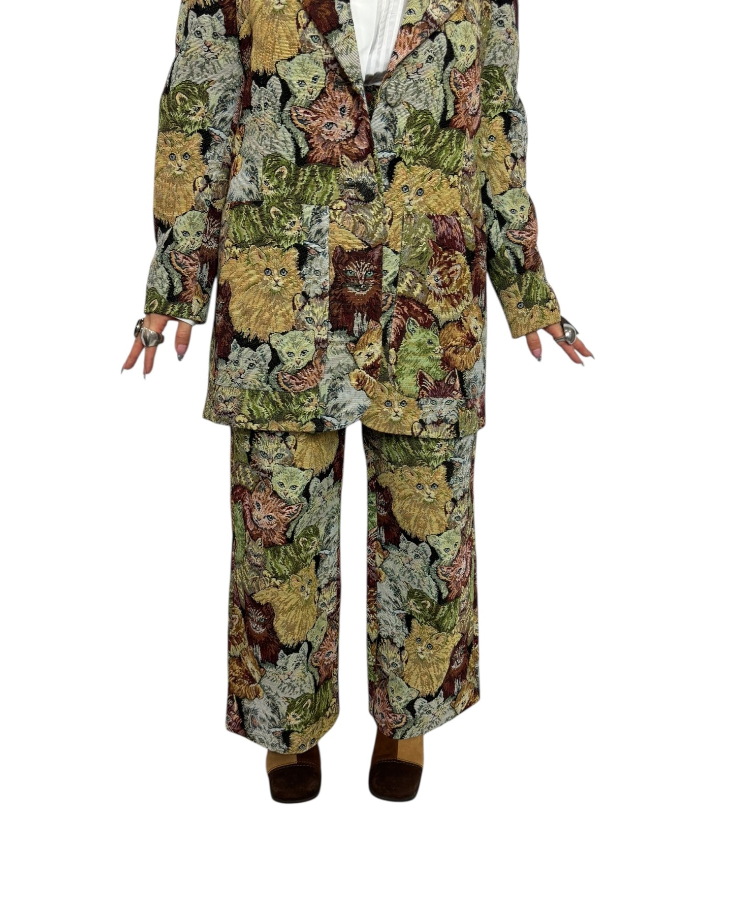 Cat Printed Pant Suit
