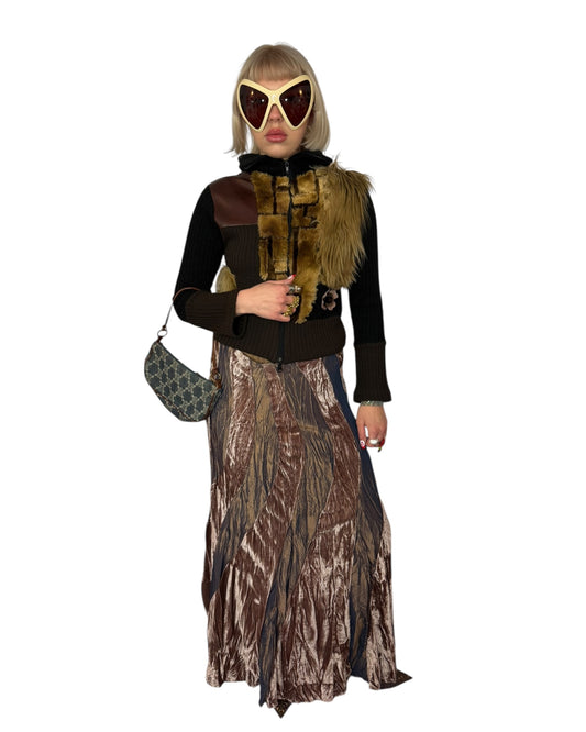 Patchwork Fur Sweater