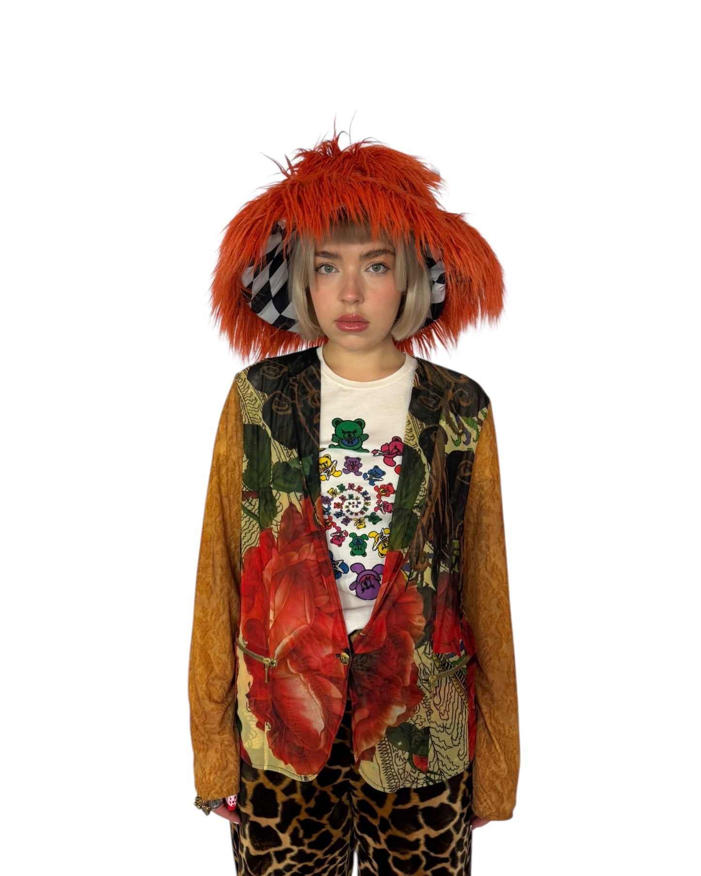 Desigual Printed Sheer Blazer