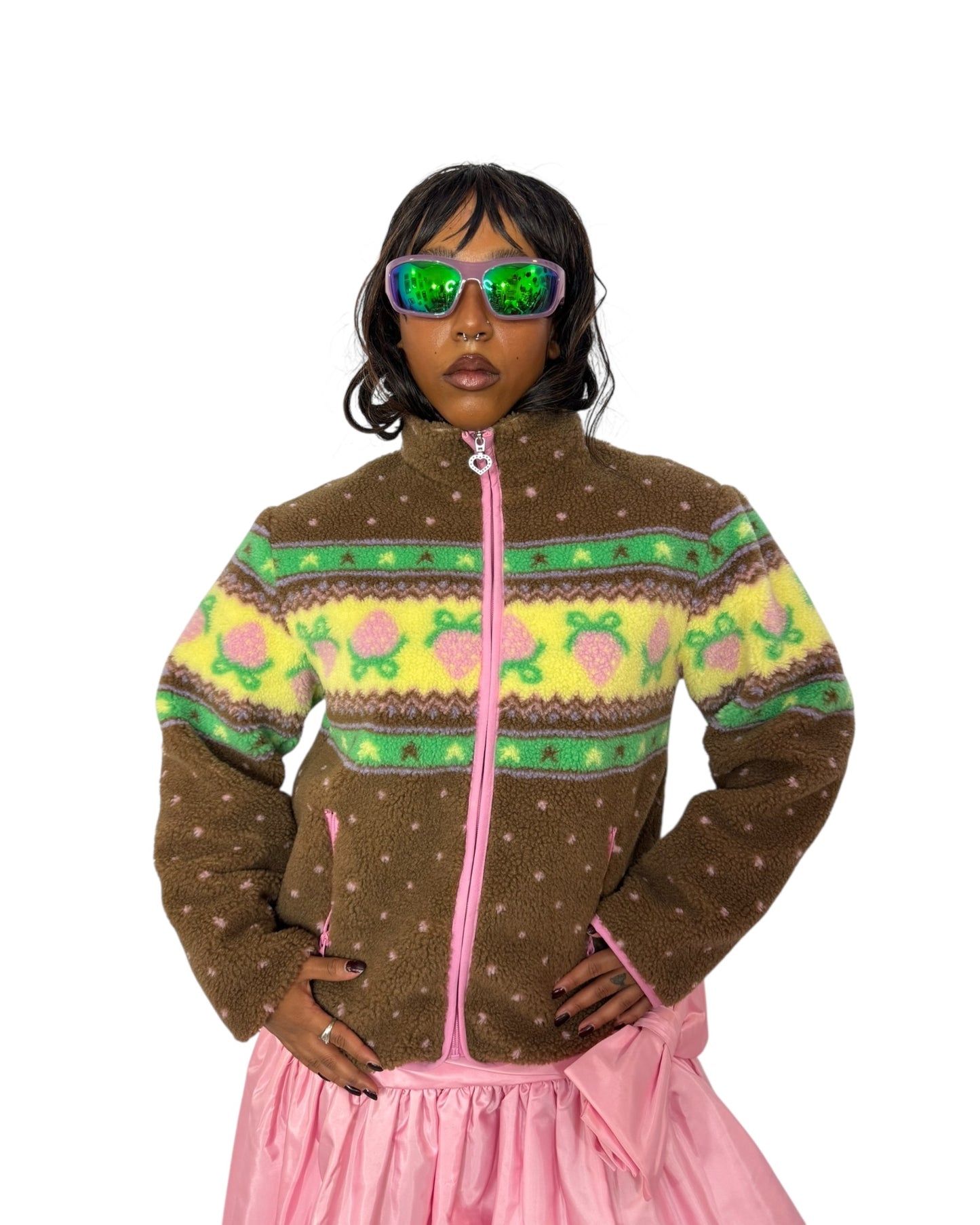 Strawberry Western Zip Fleece