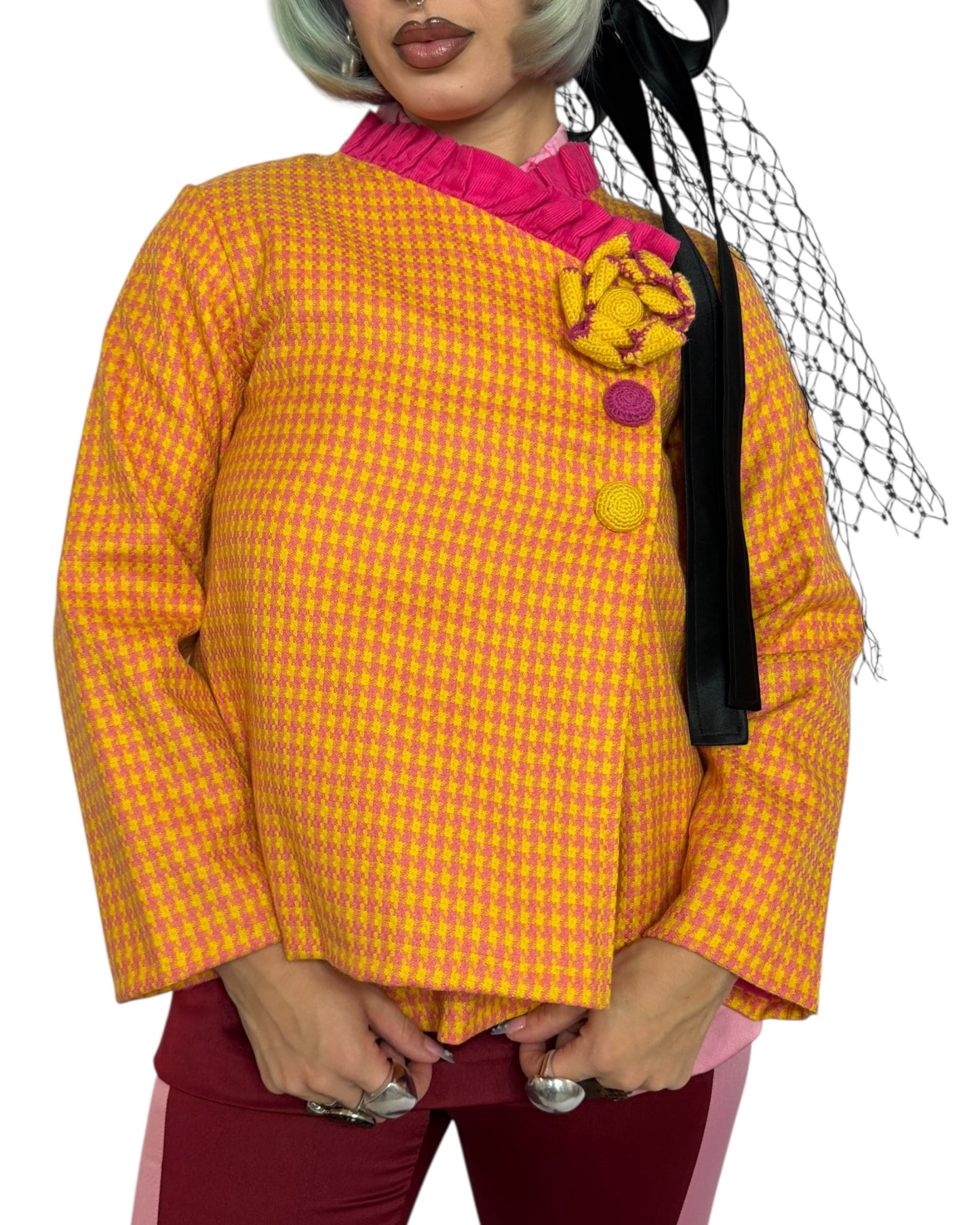 Y2K Houndstooth Blazer