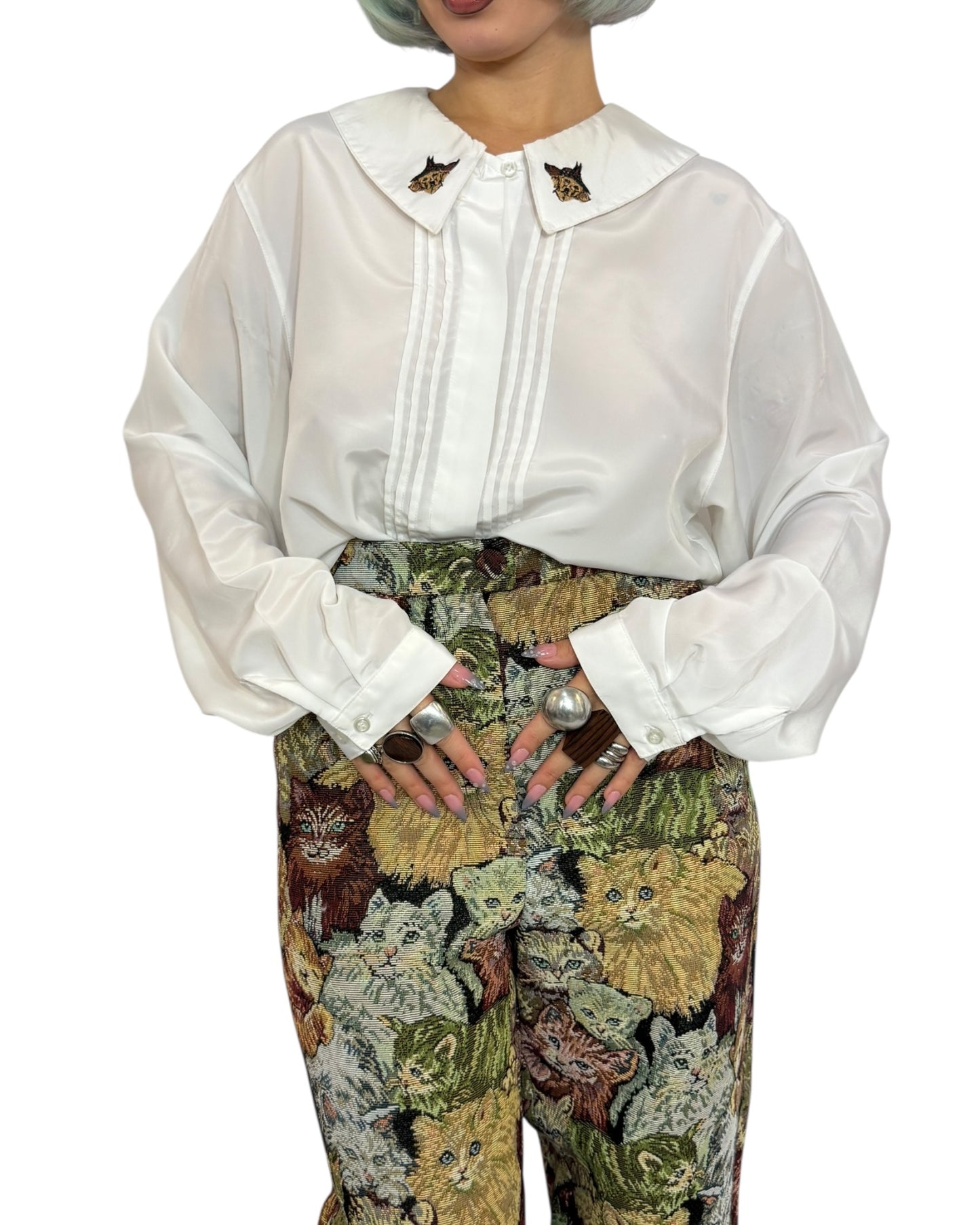 90s Dog Collared Blouse