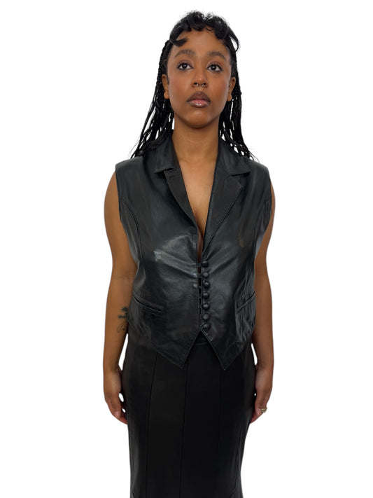 1980's Leather Vest