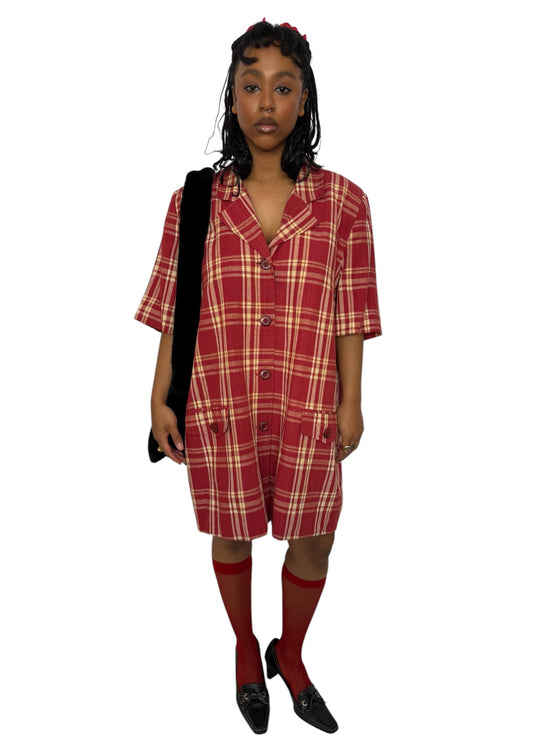 1980's Plaid Blazer Dress