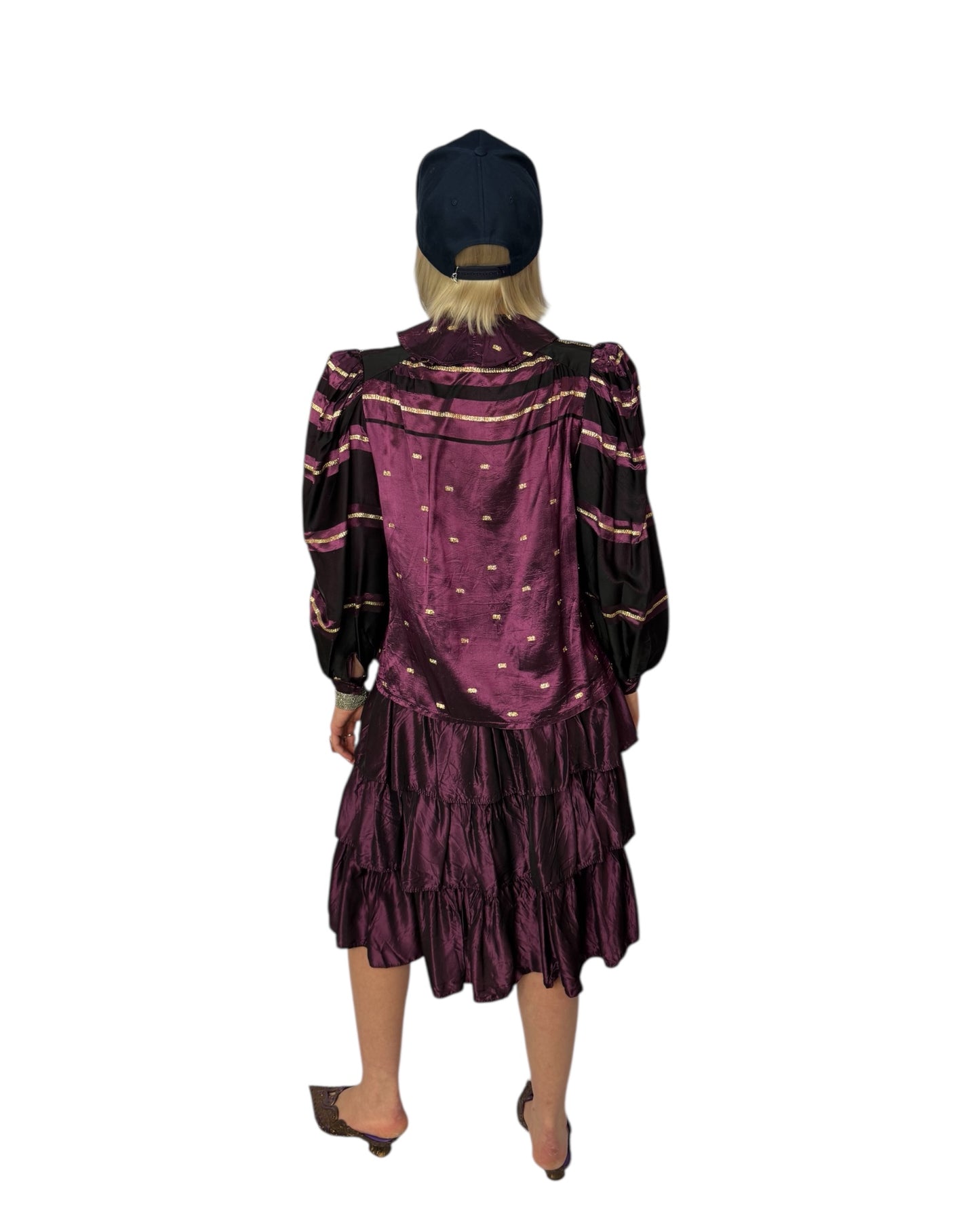 80s Satin Skirt Suit