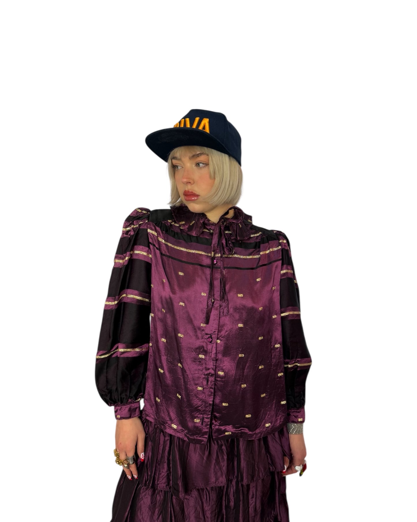 80s Satin Skirt Suit