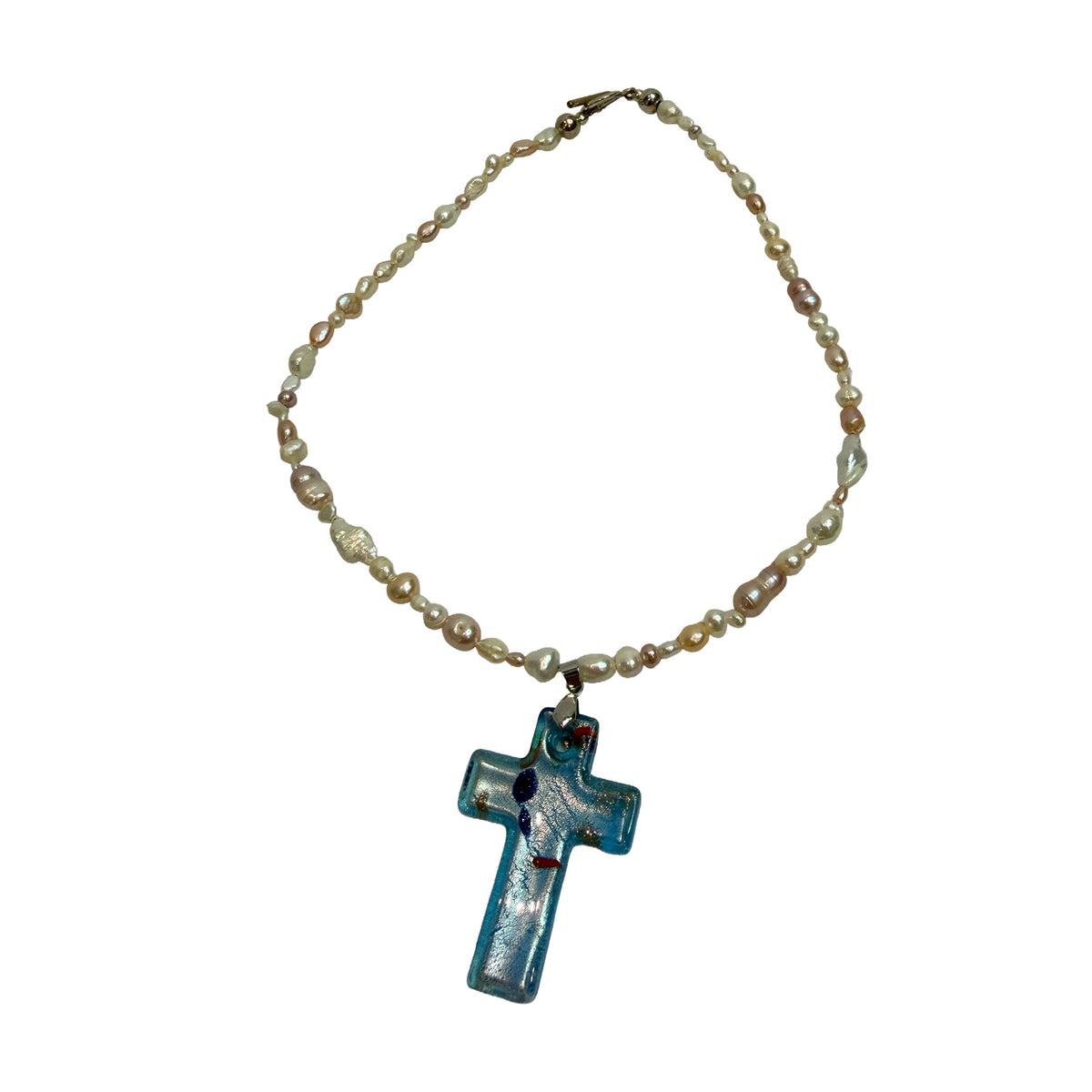 Freshwater Pearl Cross Necklace