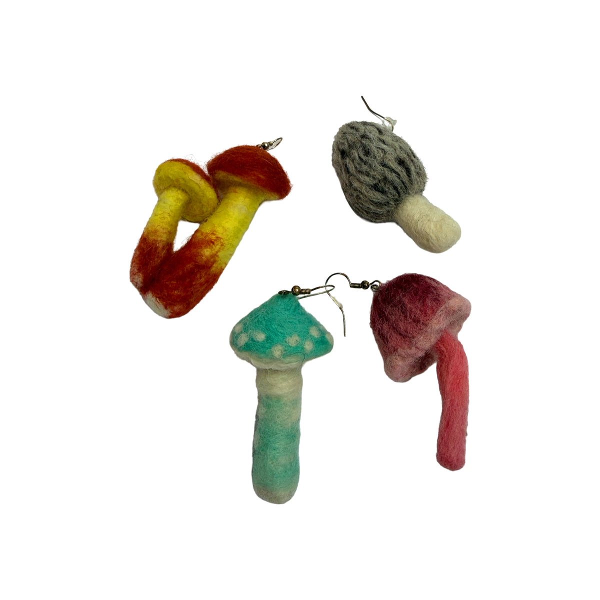 Felted Mushroom Earrings