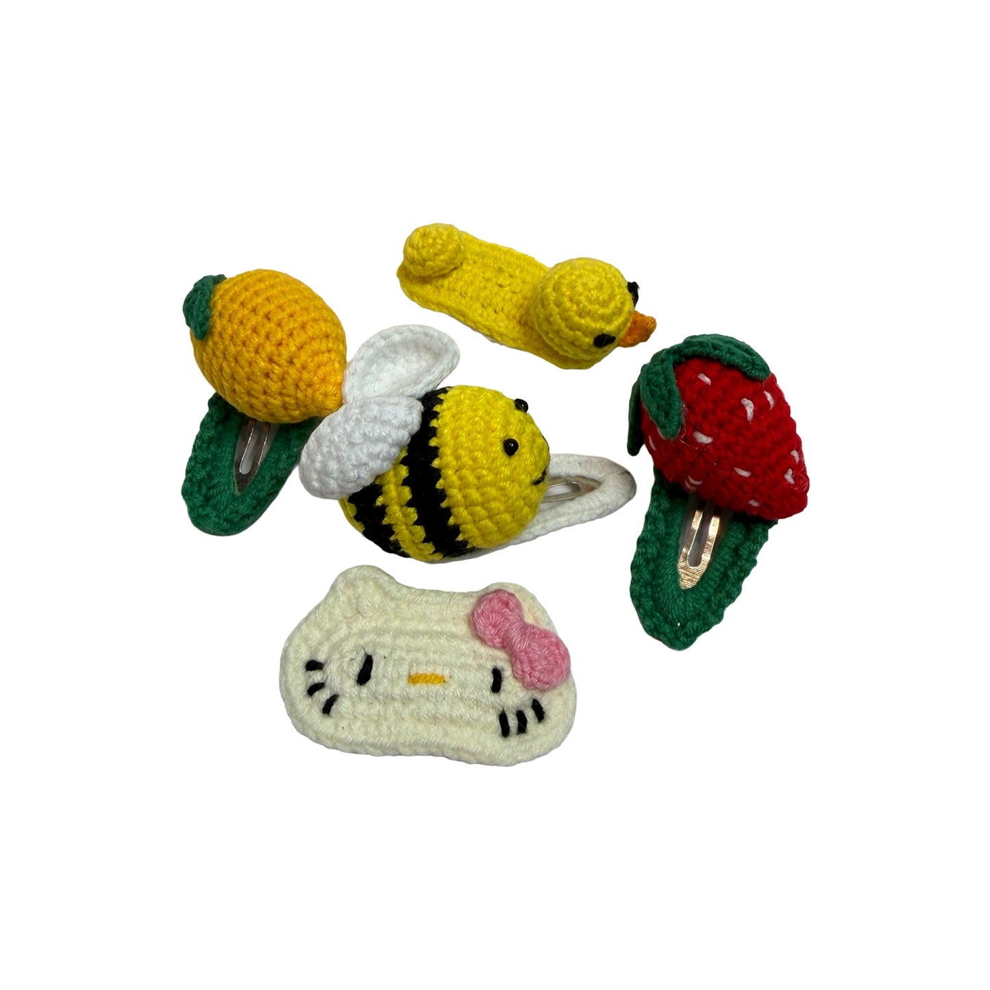 Set of Crochet Hair Clips