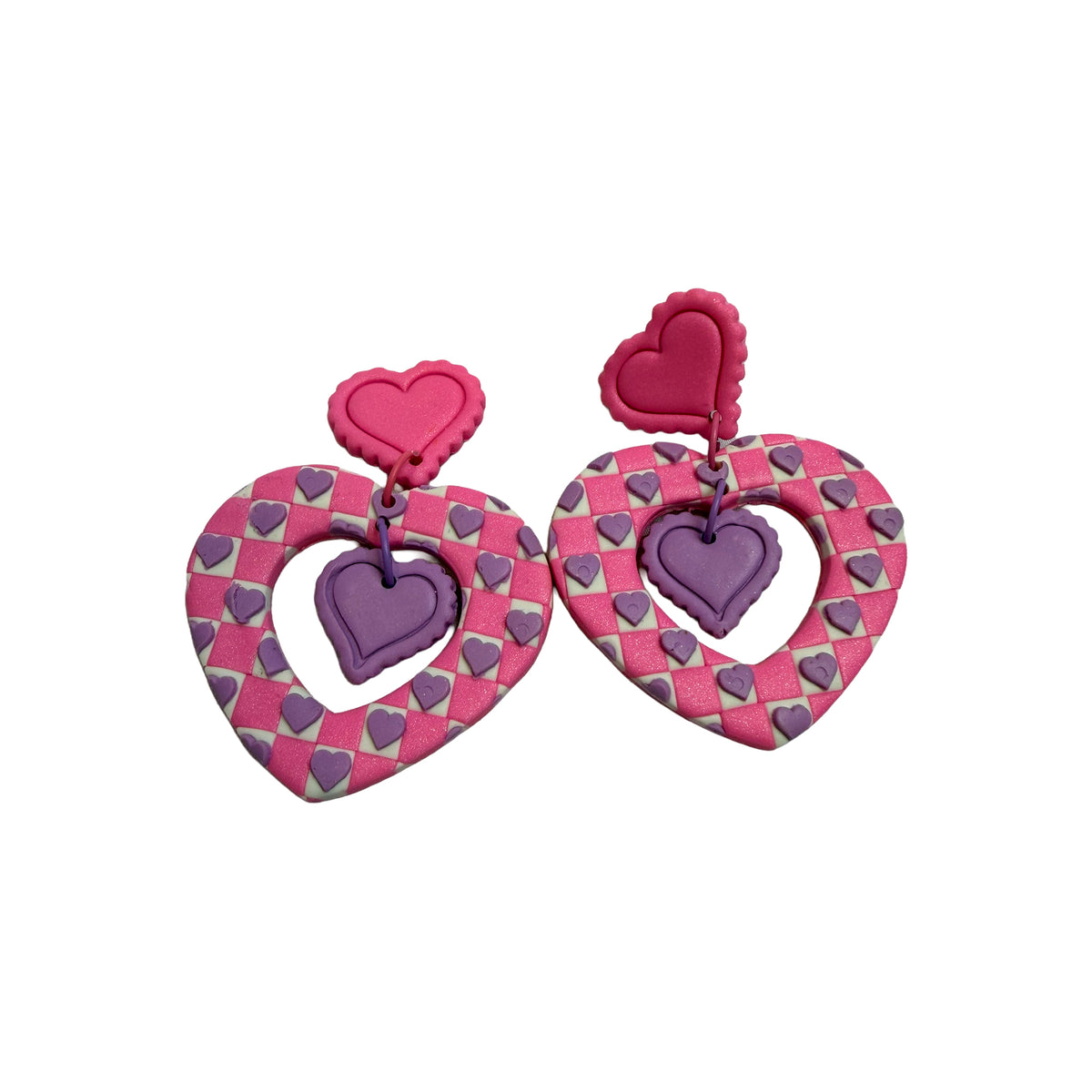 Pink Heart Earrings