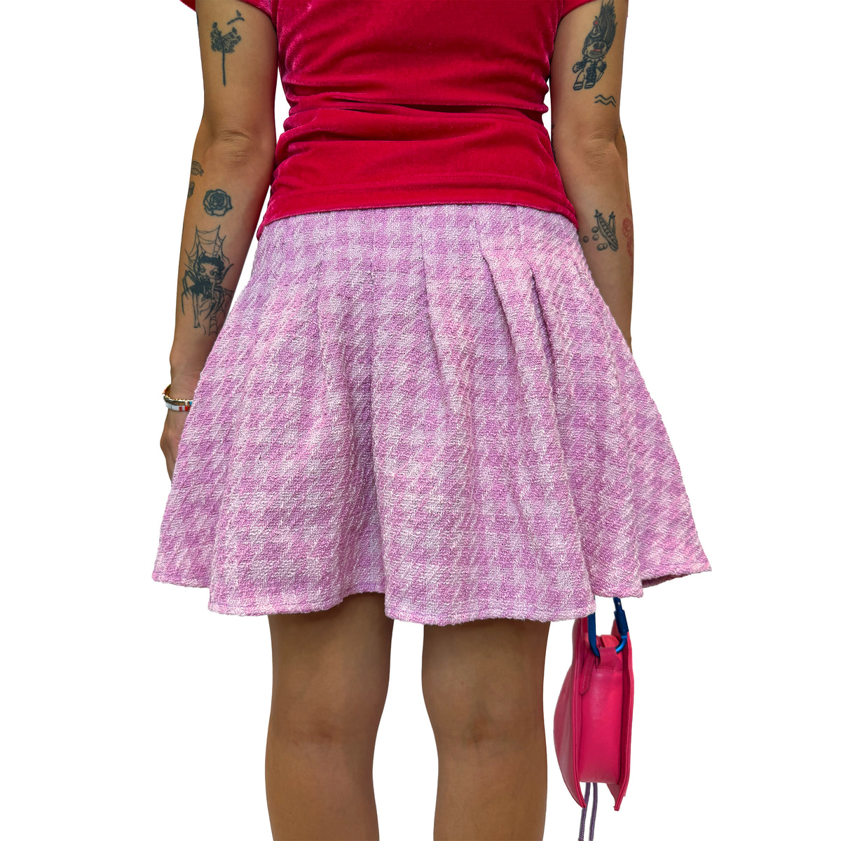 Pink Pleated Mini Skirt