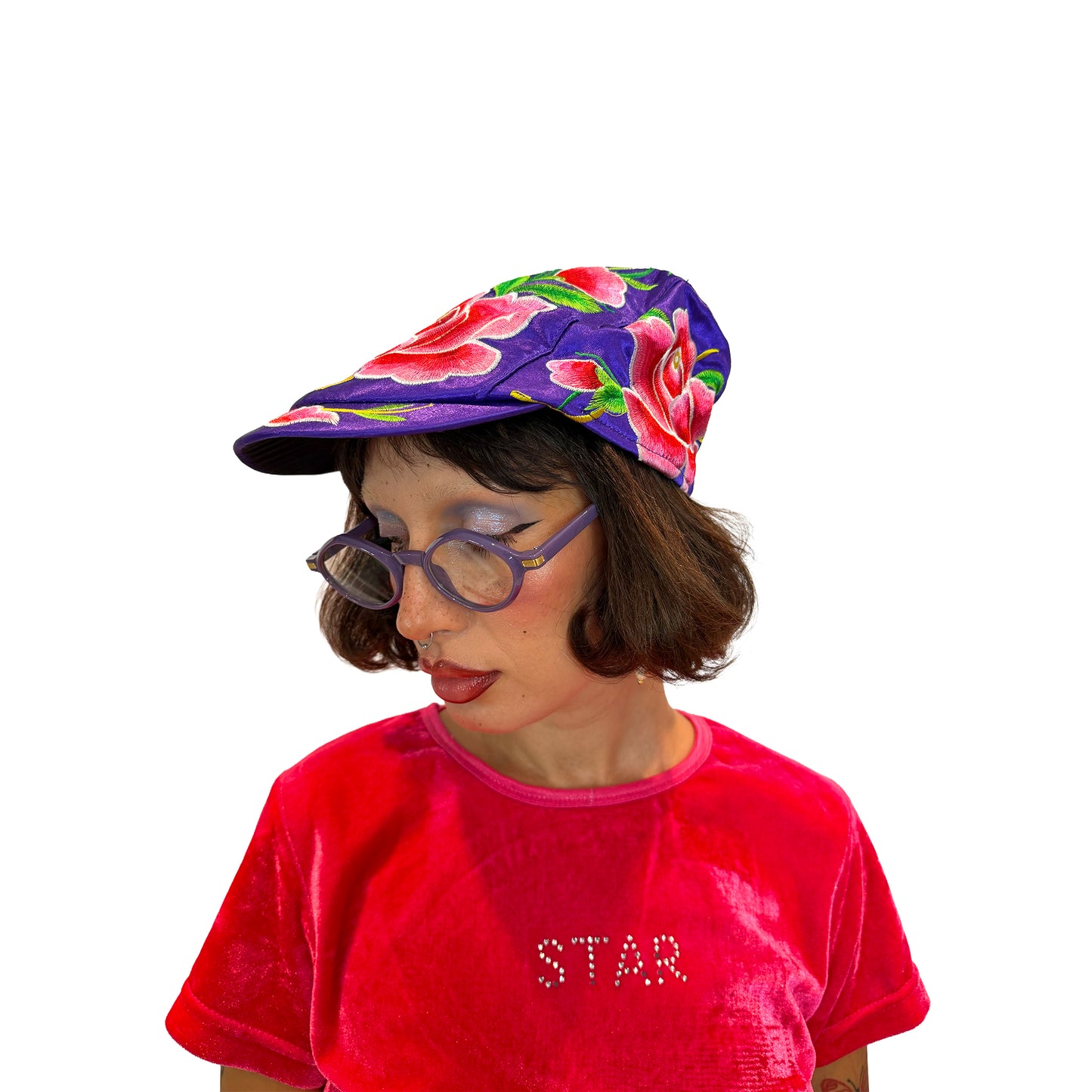 Floral Satin Cap