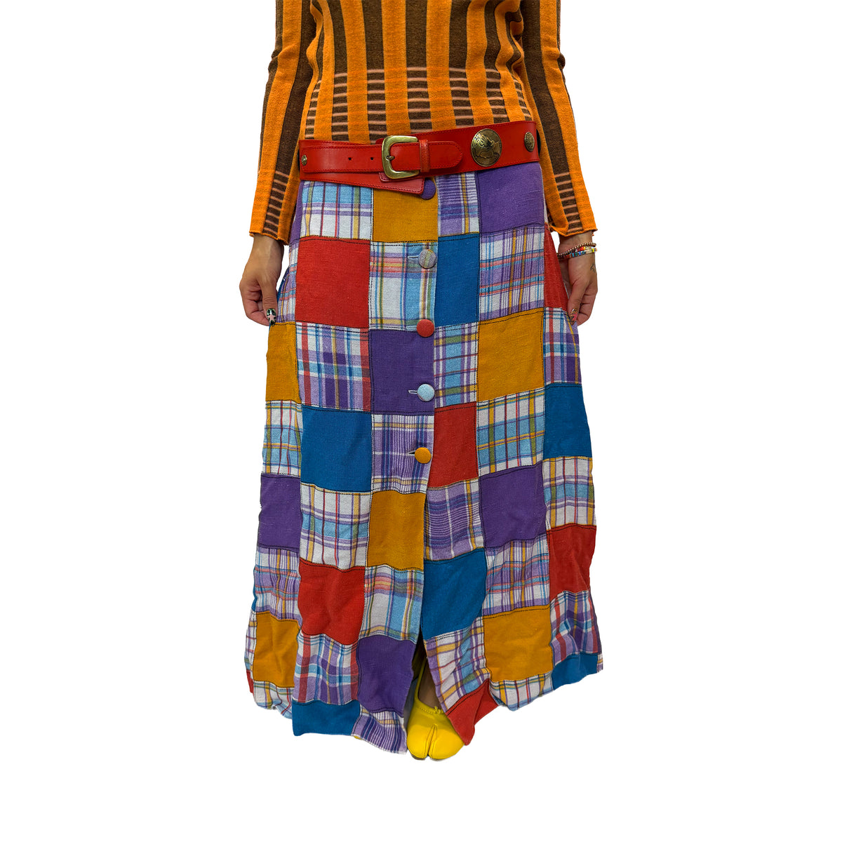 70s Plaid Maxi Skirt